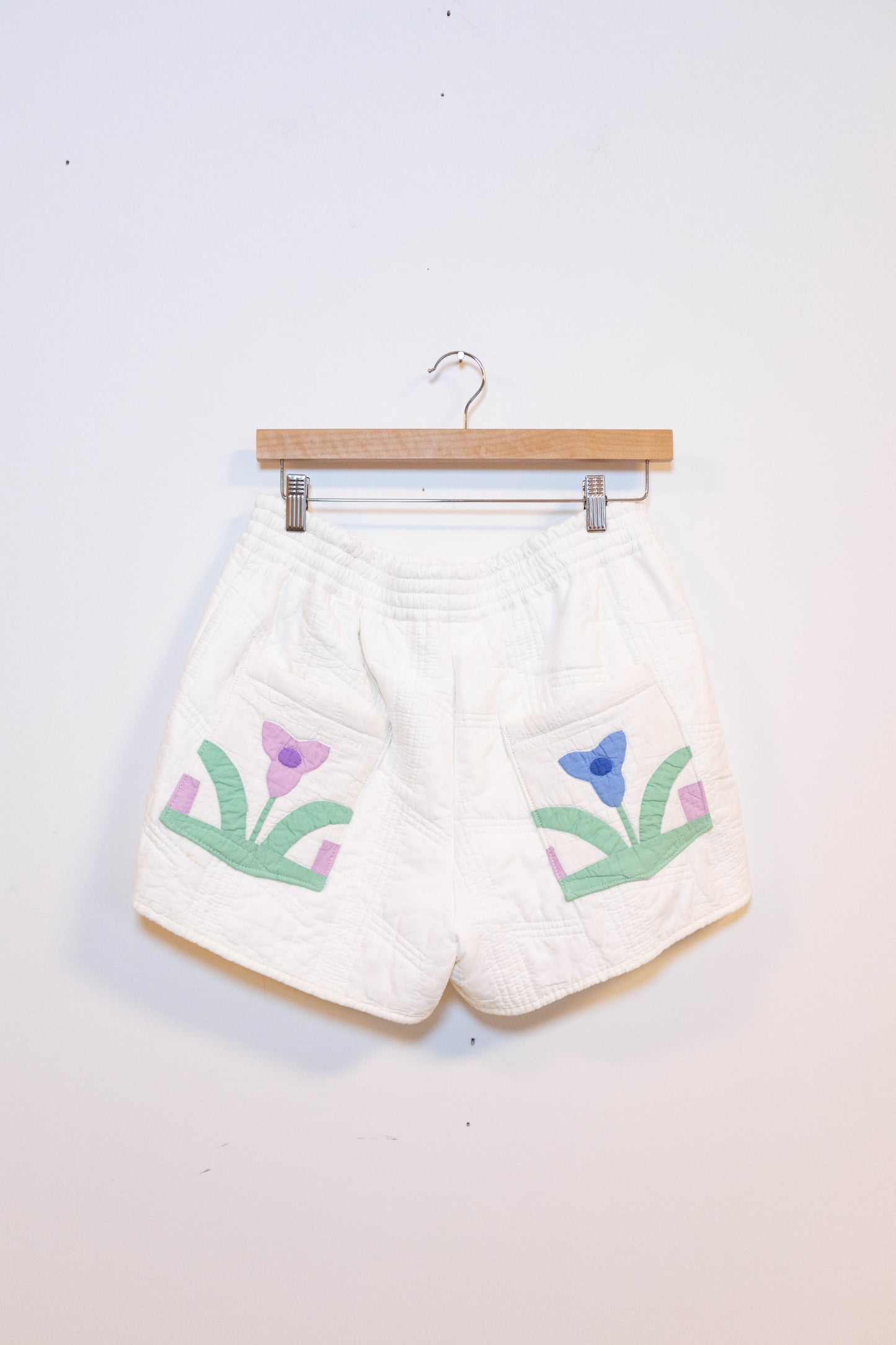 Upcycled Quilt Appliqué Shorts