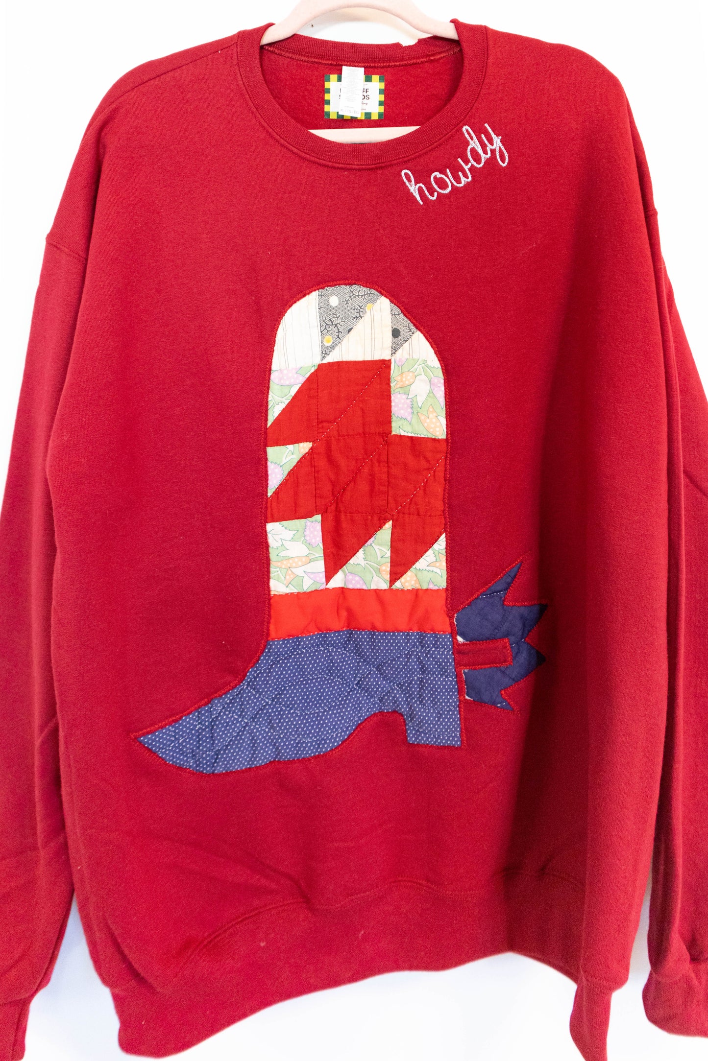 Reverse Appliqué Howdy Cowboy Crew Neck - XL