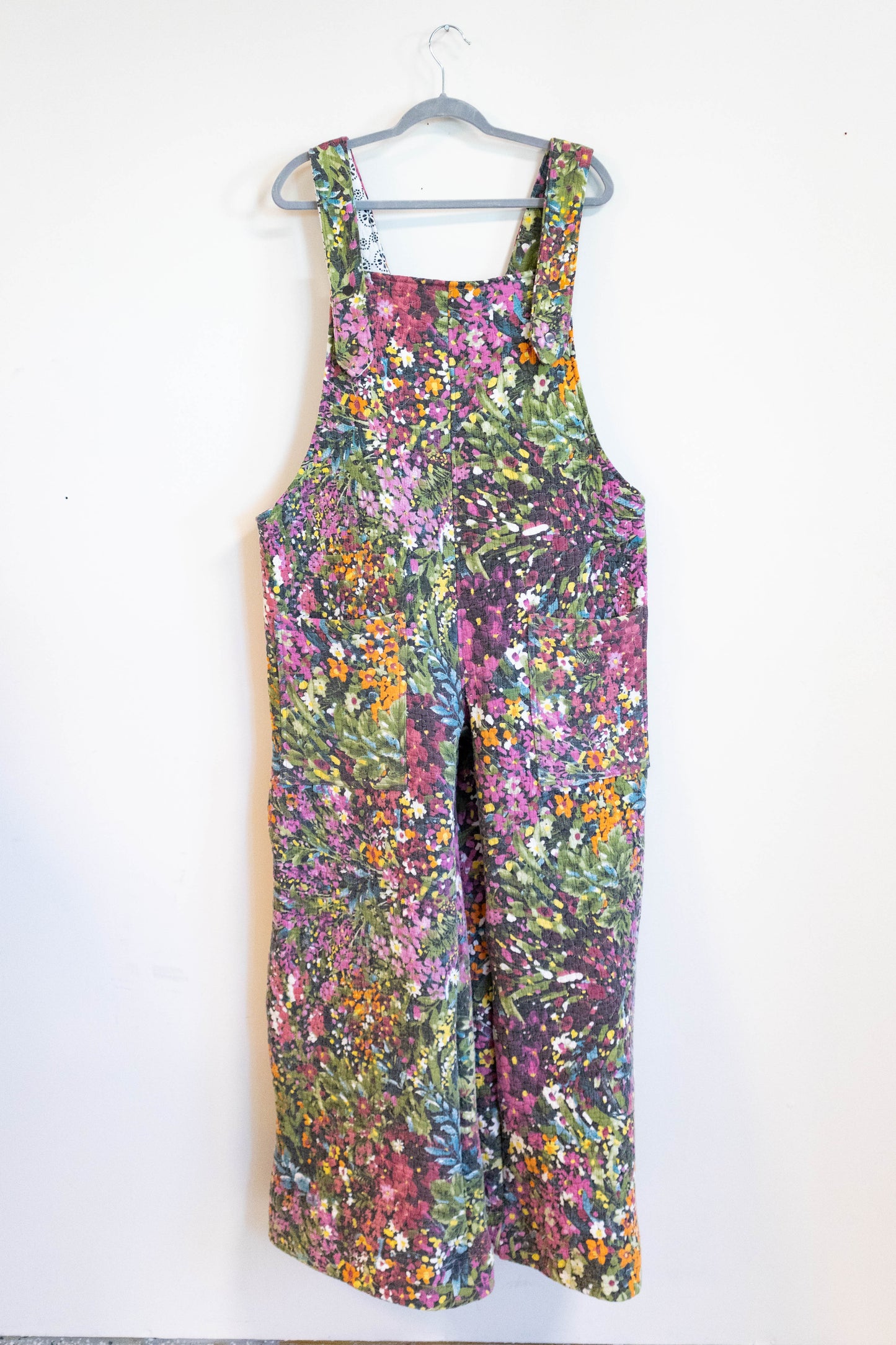 Purple Monet Overalls — Upcycled Quilt