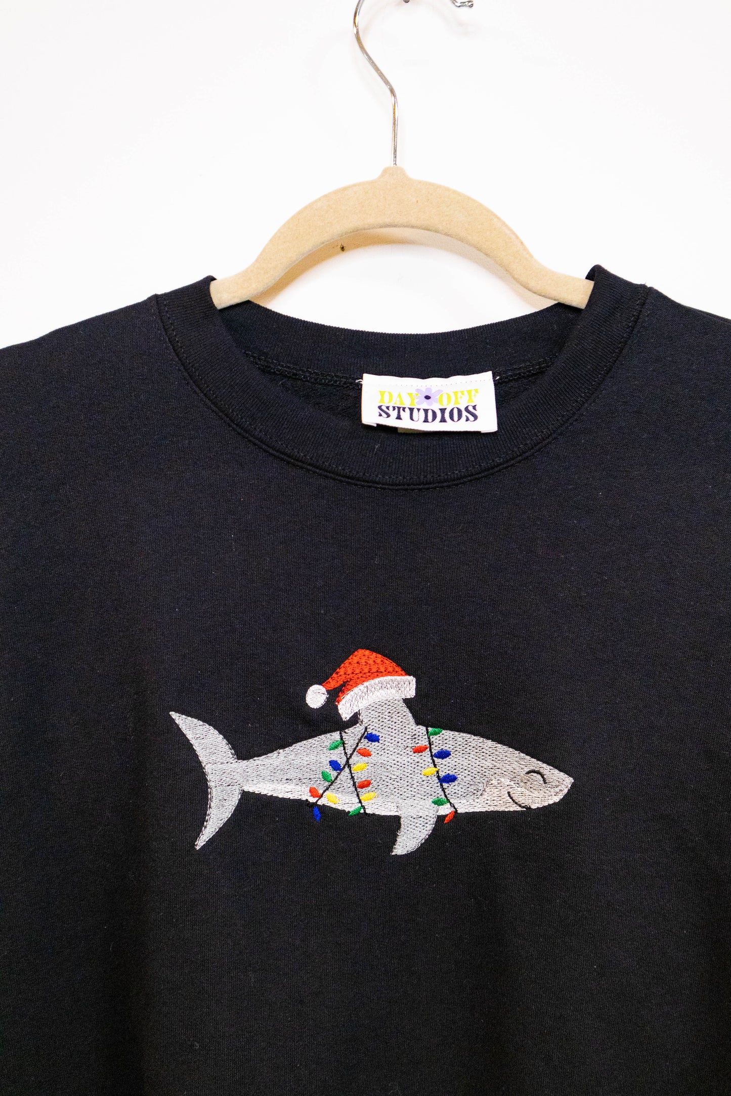 Holiday Shark Embroidered Crewneck - XL