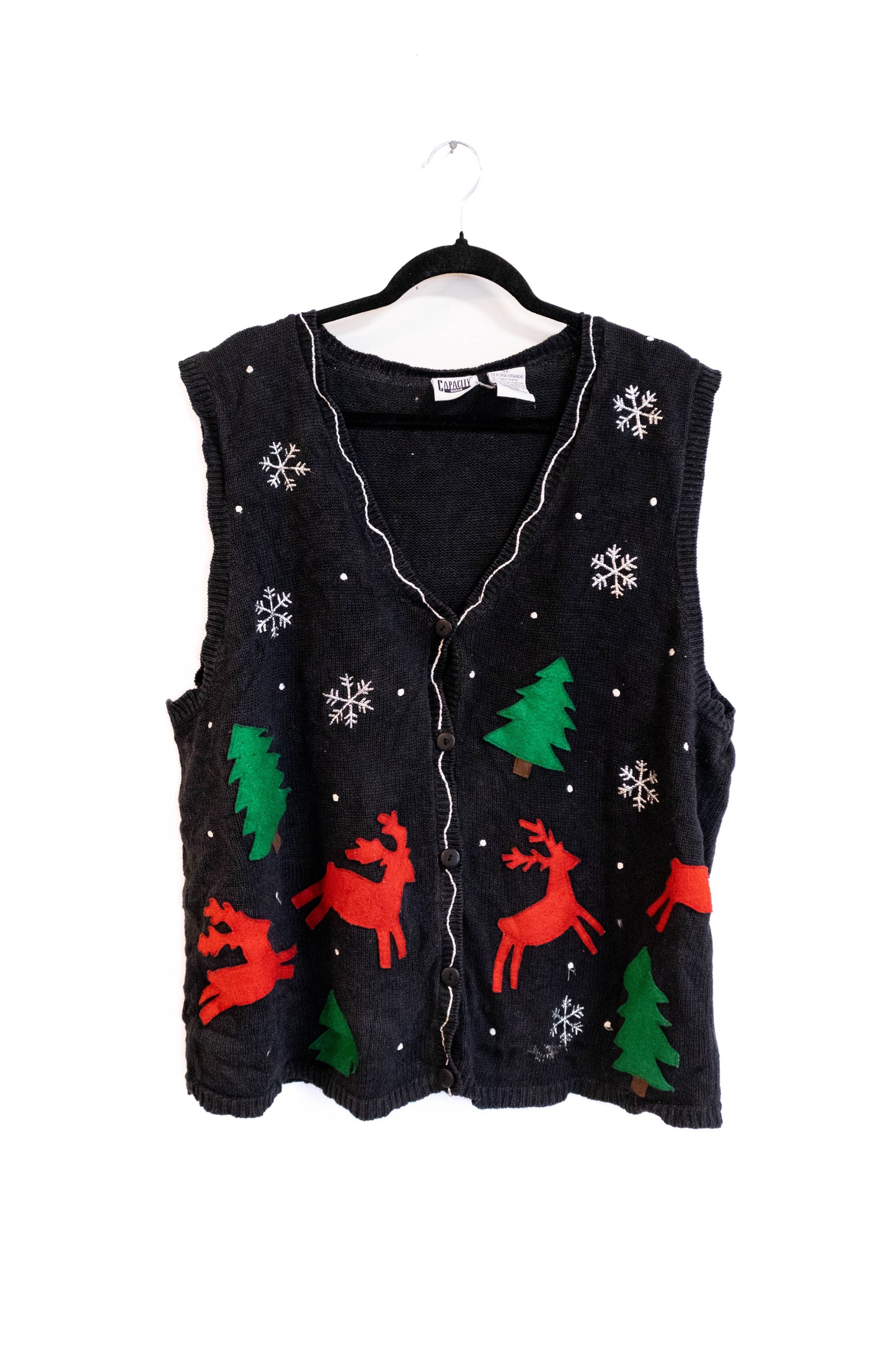 Vintage “Ugly Christmas” Reindeer Vest – Thrifted Holiday Collection