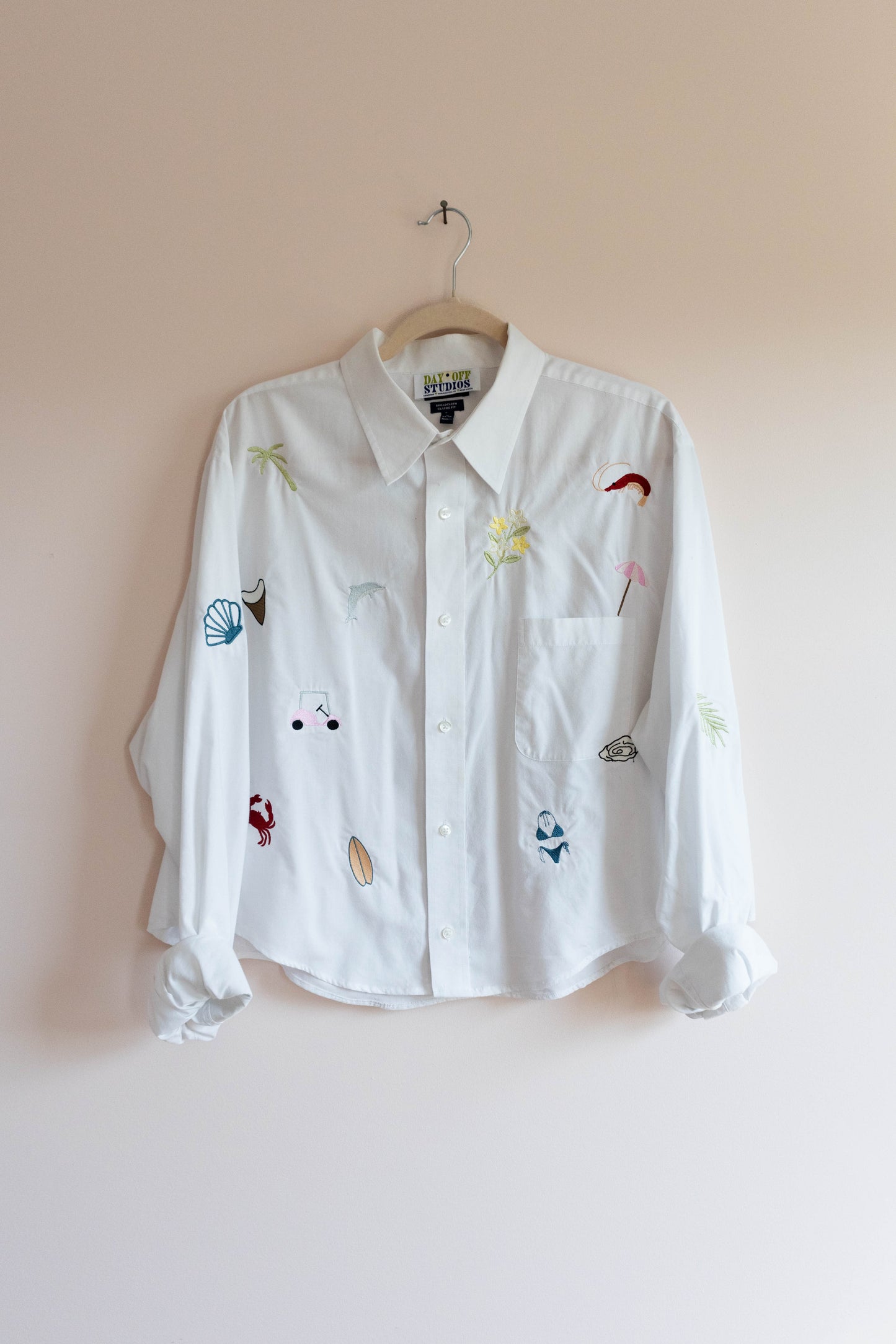 Charleston Things Embroidered Button Down