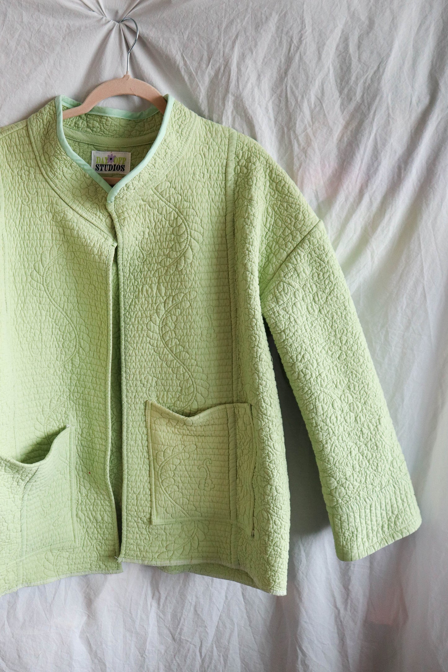 Upcycled Green Quilted Jacket - XL/XXL