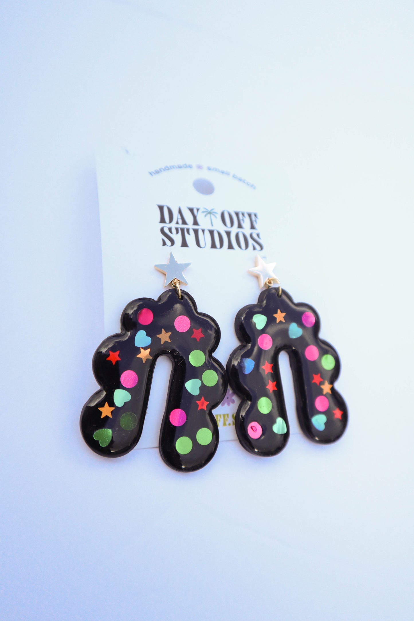 Black Confetti Earrings