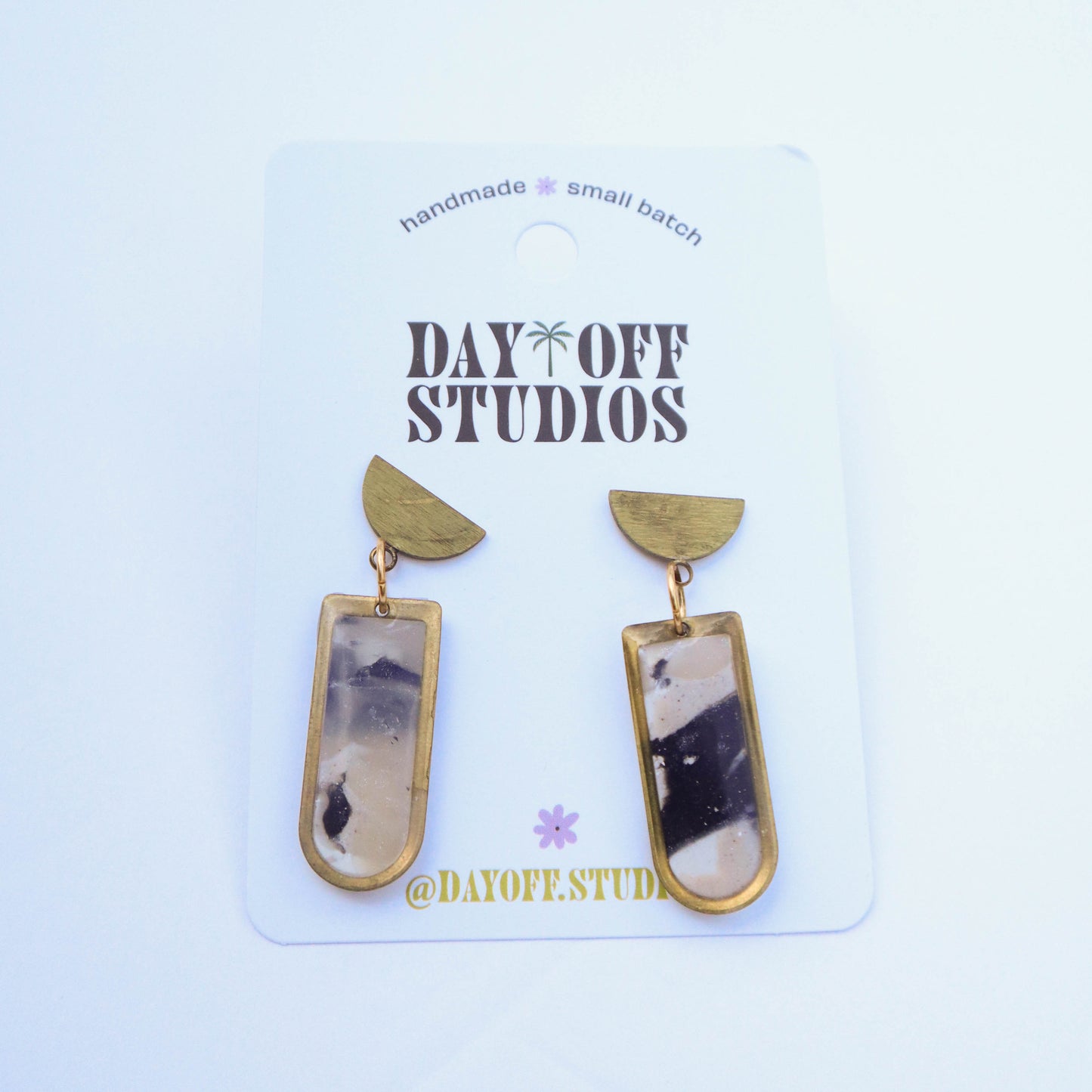 Brass Sandstone Earrings