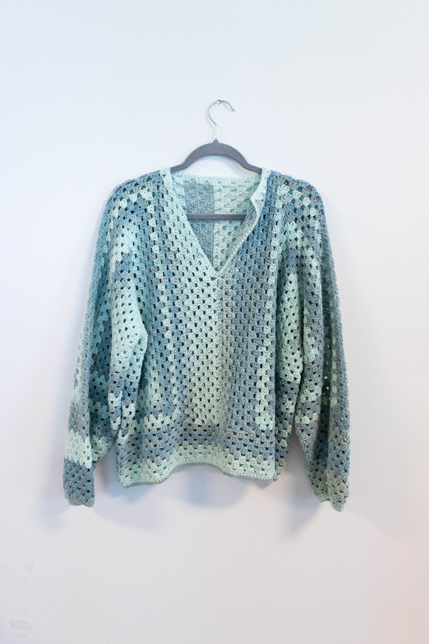 Handmade V-Neck Crocheted Sweater