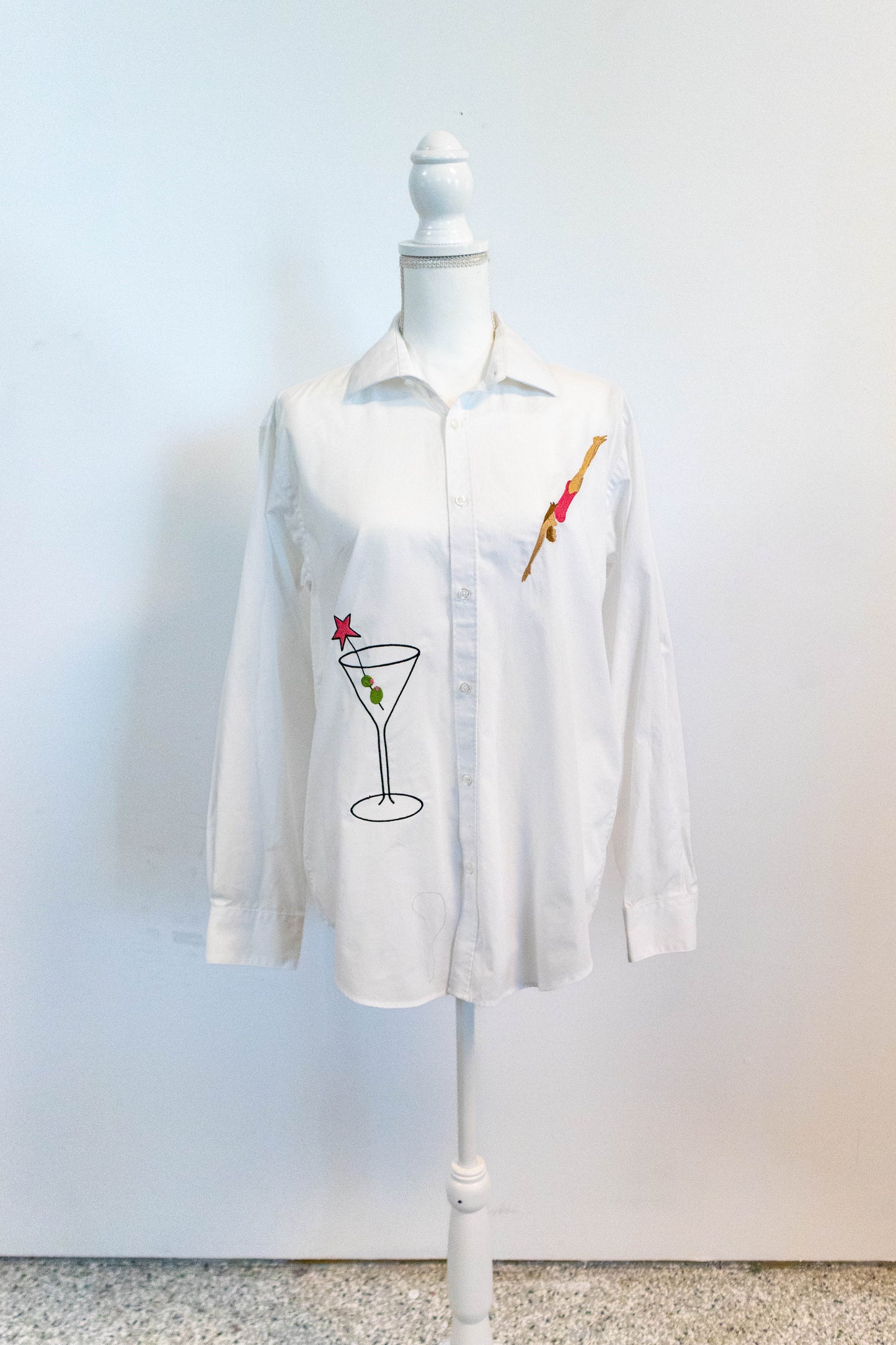 Upcycled "Happy Hour" Button Down