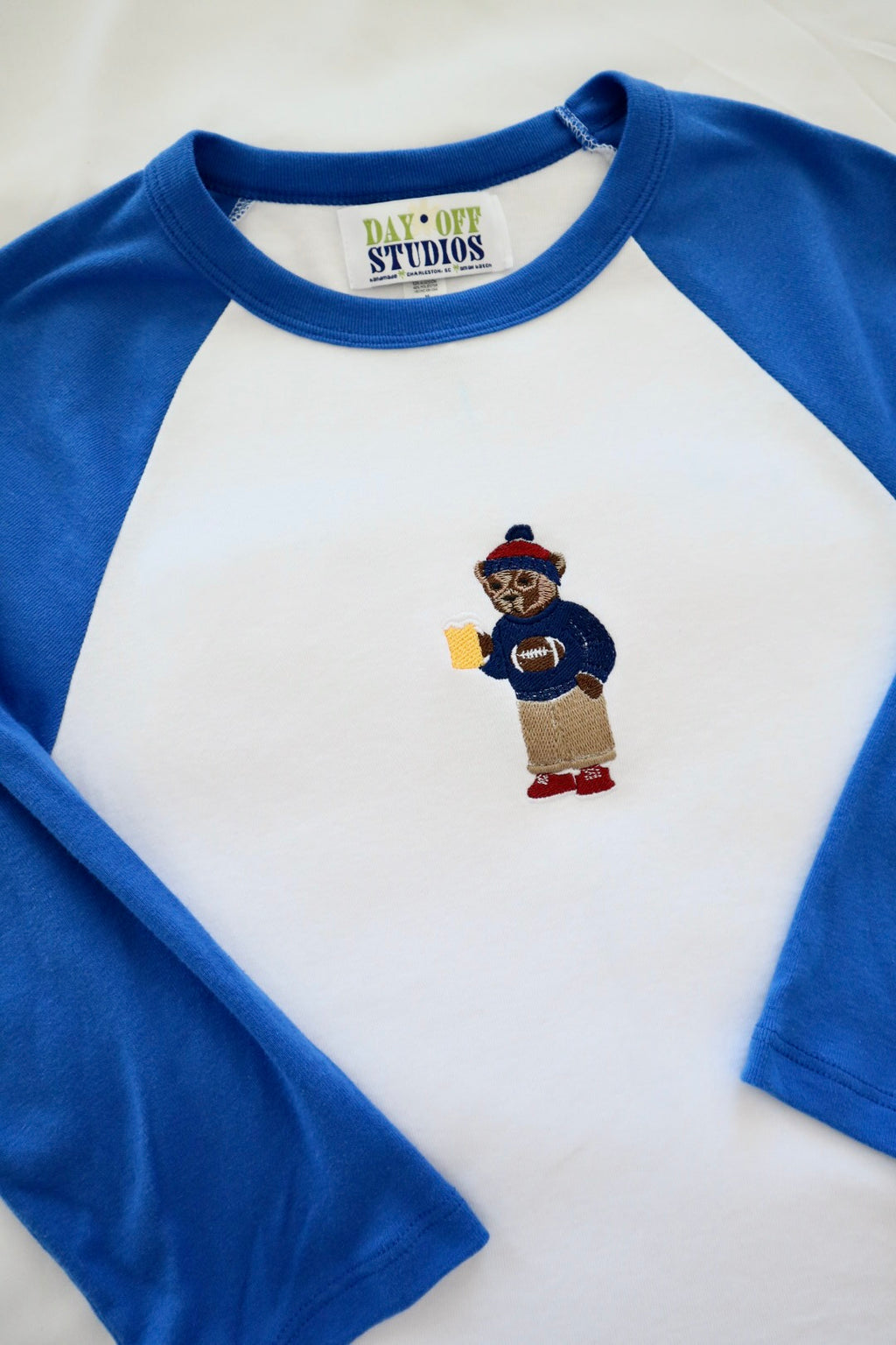Embroidered Beer Bear Raglan Tee