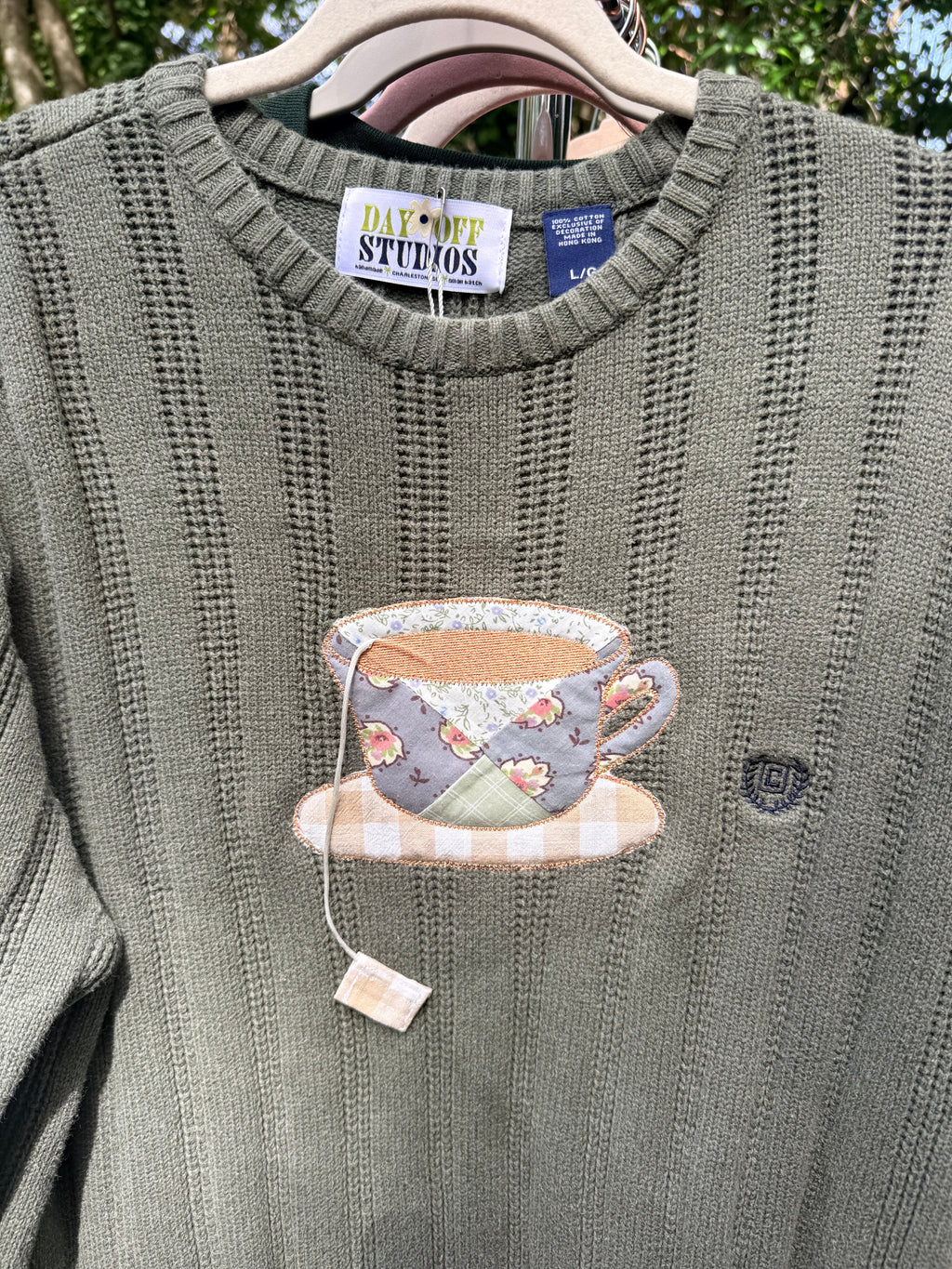 Tea Time Appliqué Sweater
