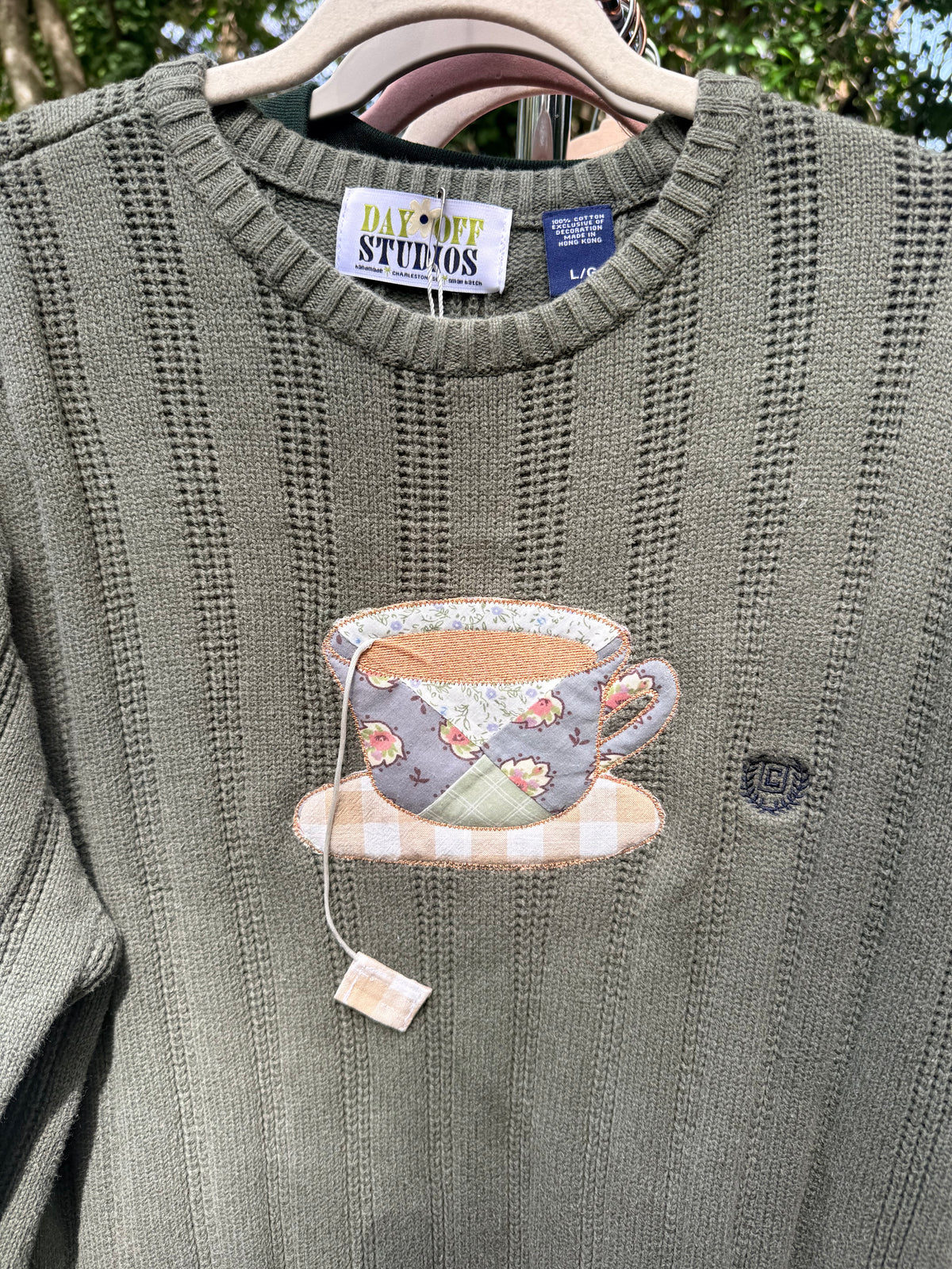 Tea Time Appliqué Sweater