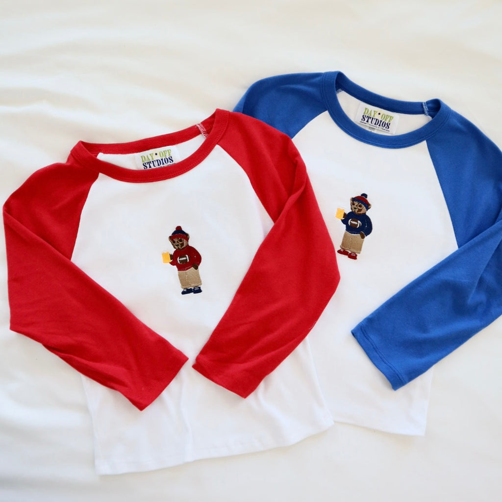 Embroidered Beer Bear Raglan Tee