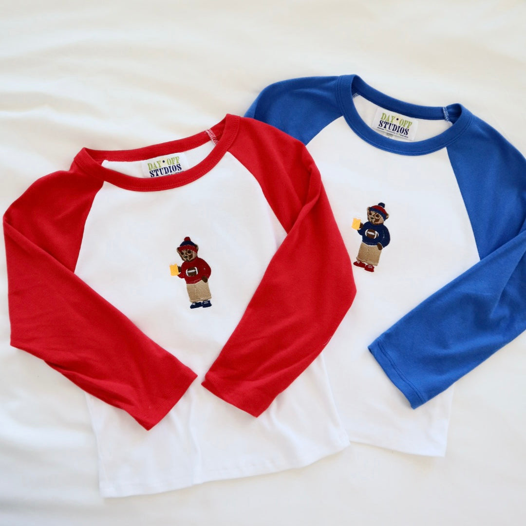 Embroidered Beer Bear Raglan Tee