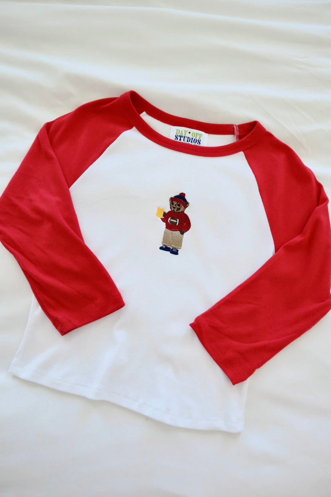 Embroidered Beer Bear Raglan Tee