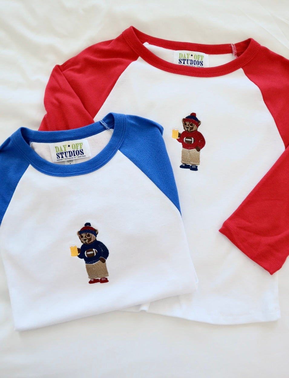 Embroidered Beer Bear Raglan Tee