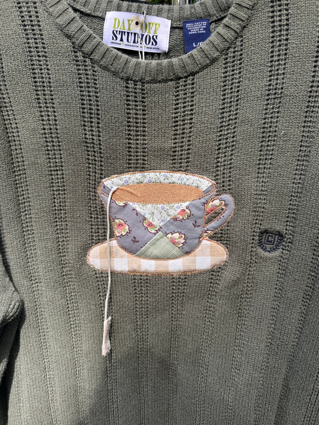 Tea Time Appliqué Sweater