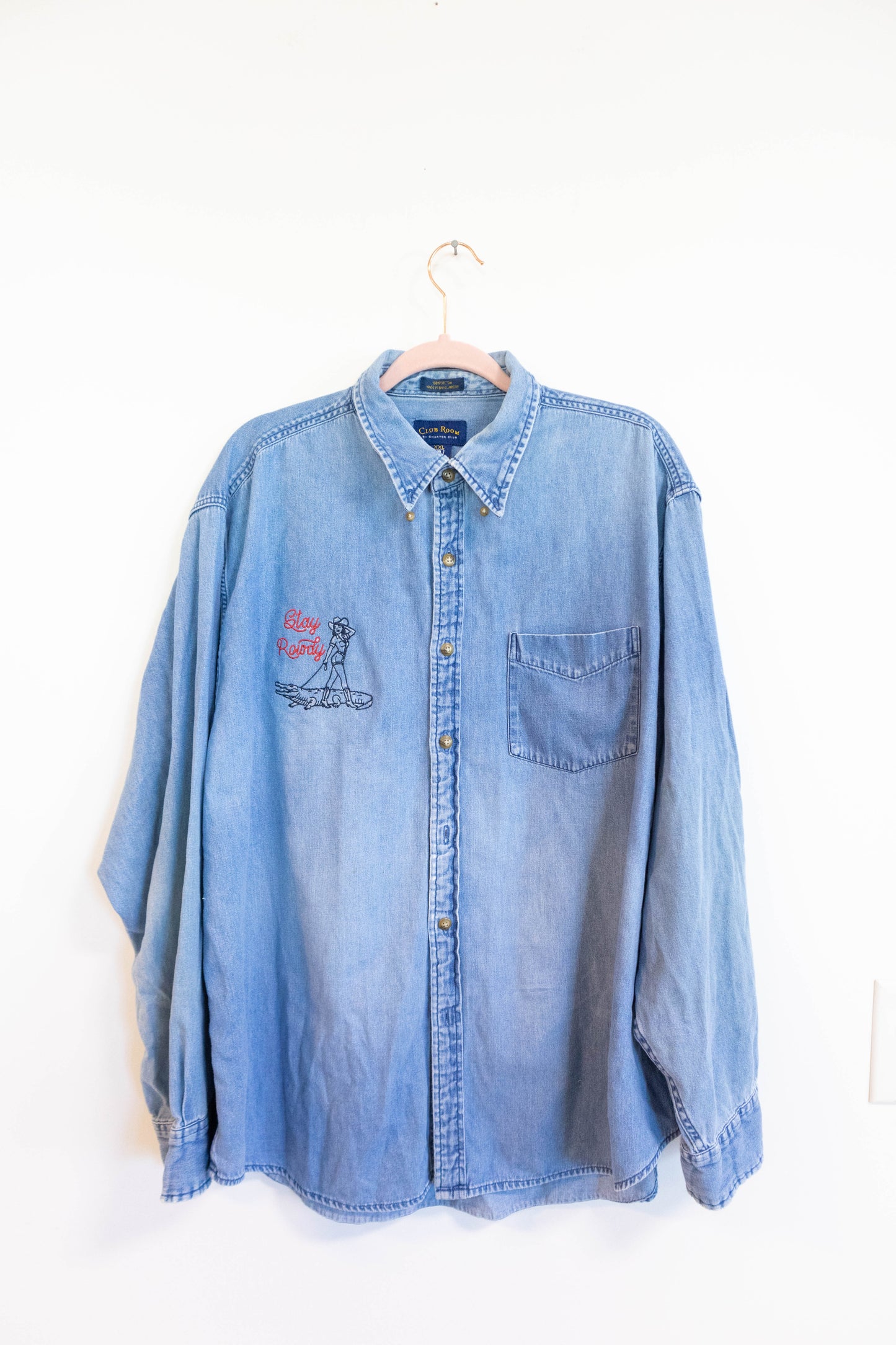 Stay Rowdy Denim Shirt - XL