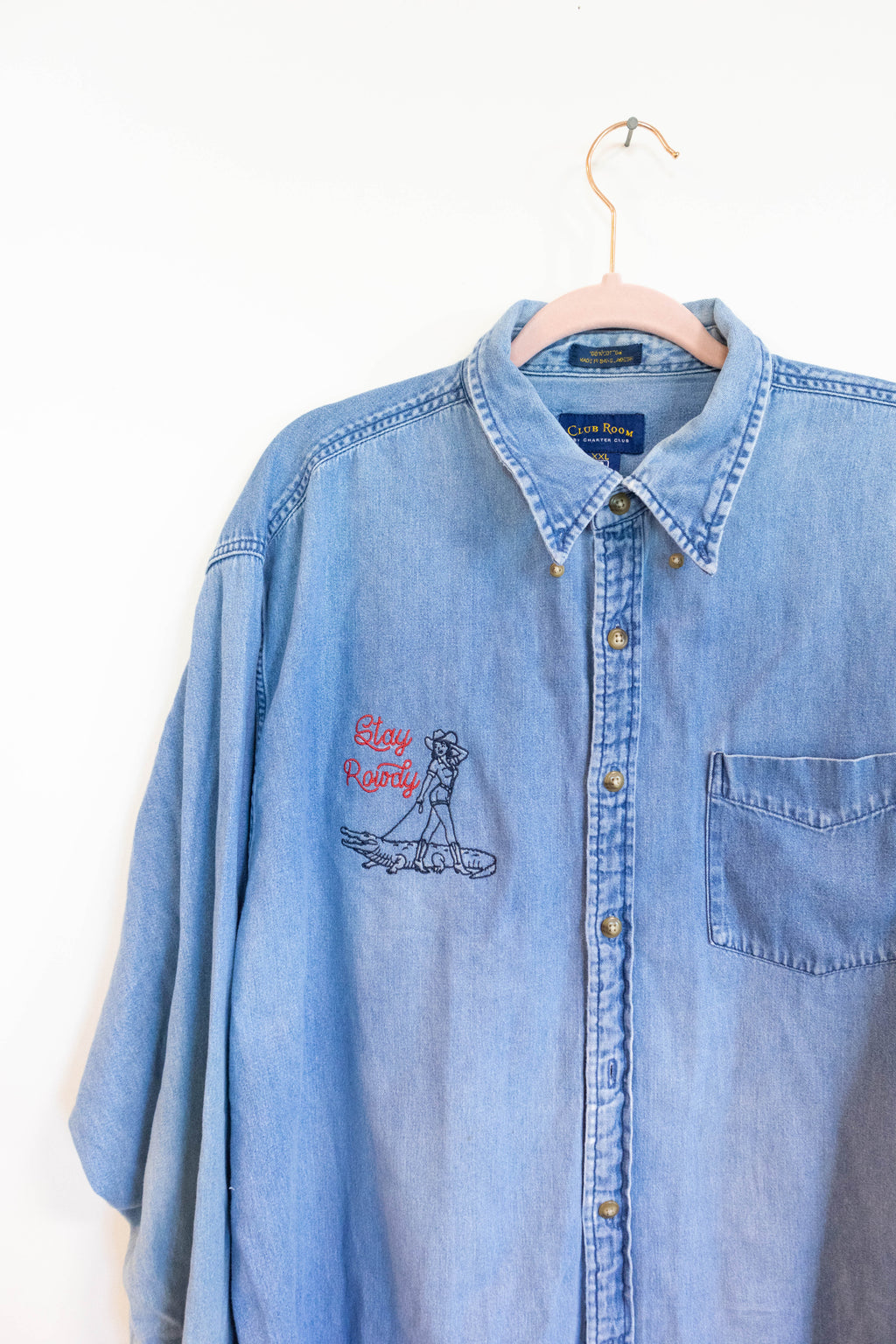 Stay Rowdy Denim Shirt - XL