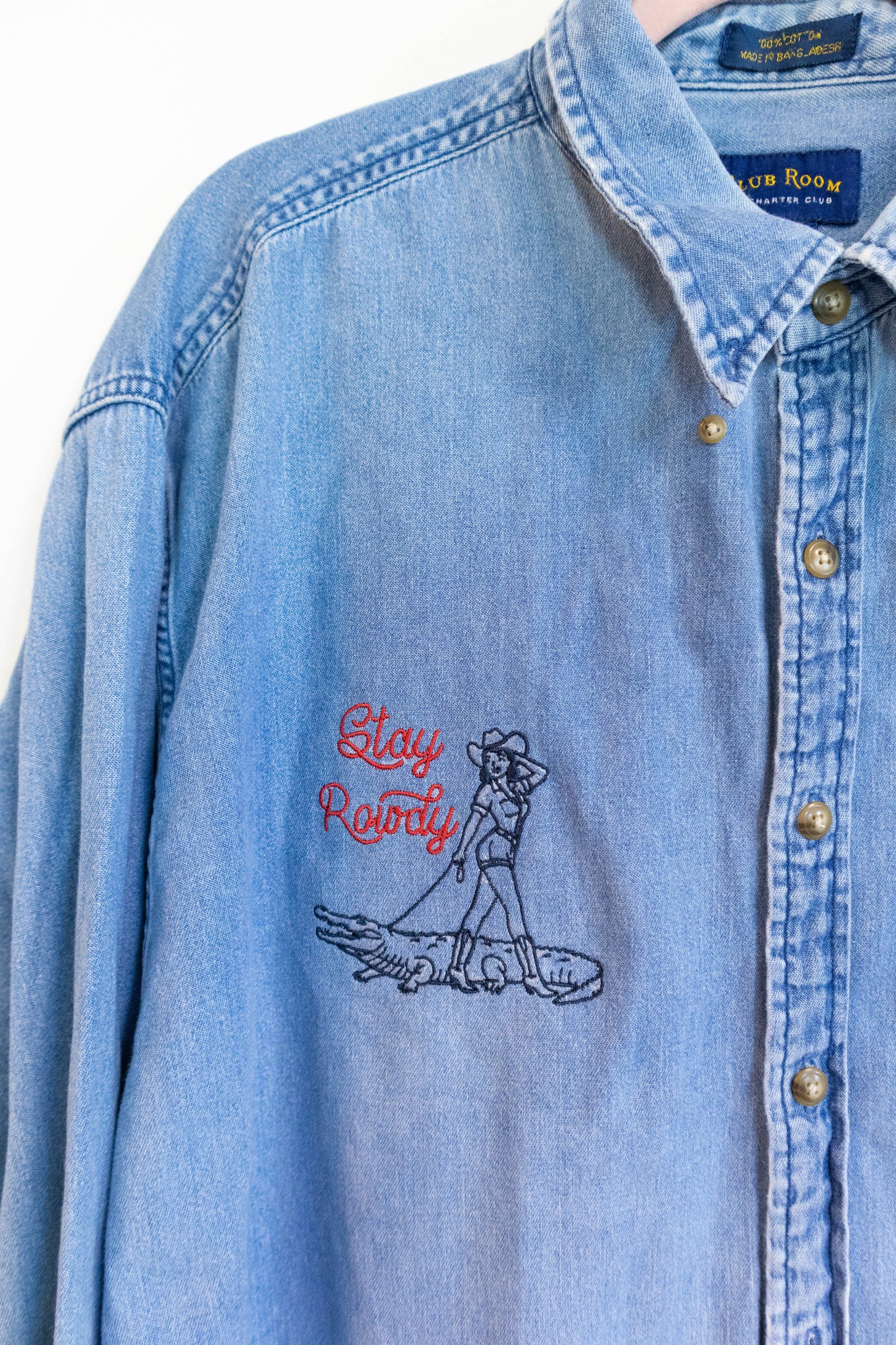 Stay Rowdy Denim Shirt - XL