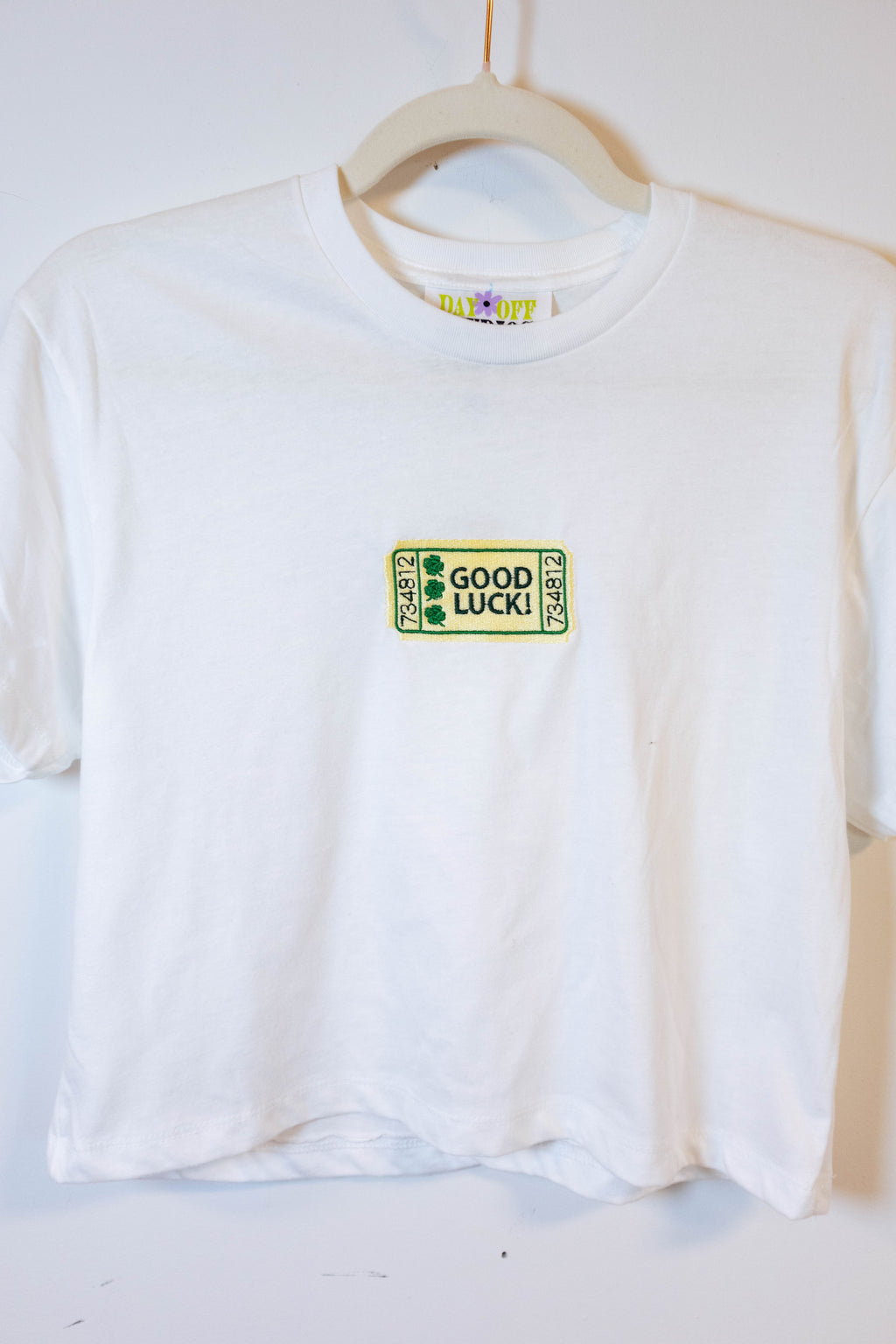 Good Luck Ticket Embroidered Tee