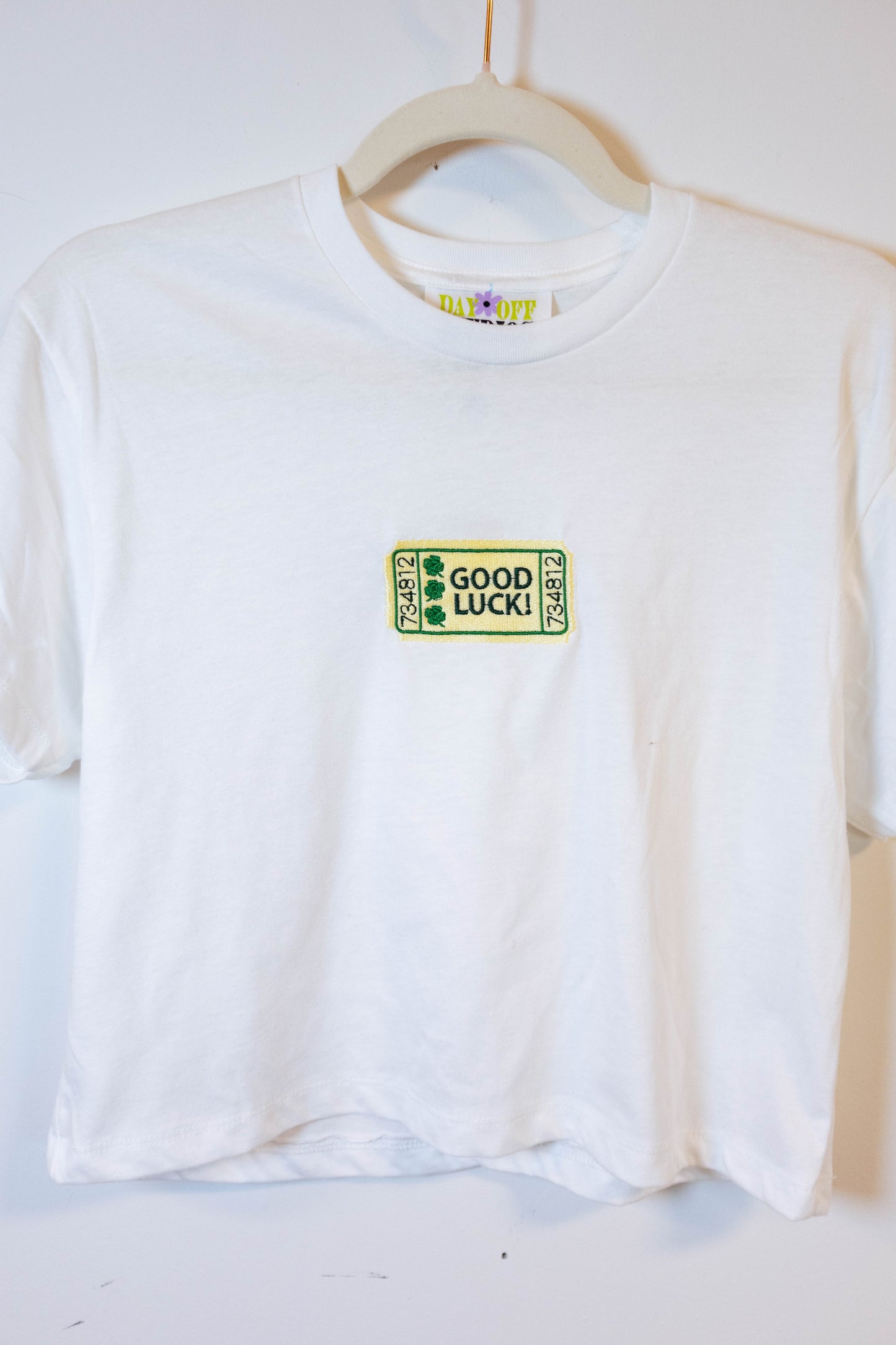 Good Luck Ticket Embroidered Tee