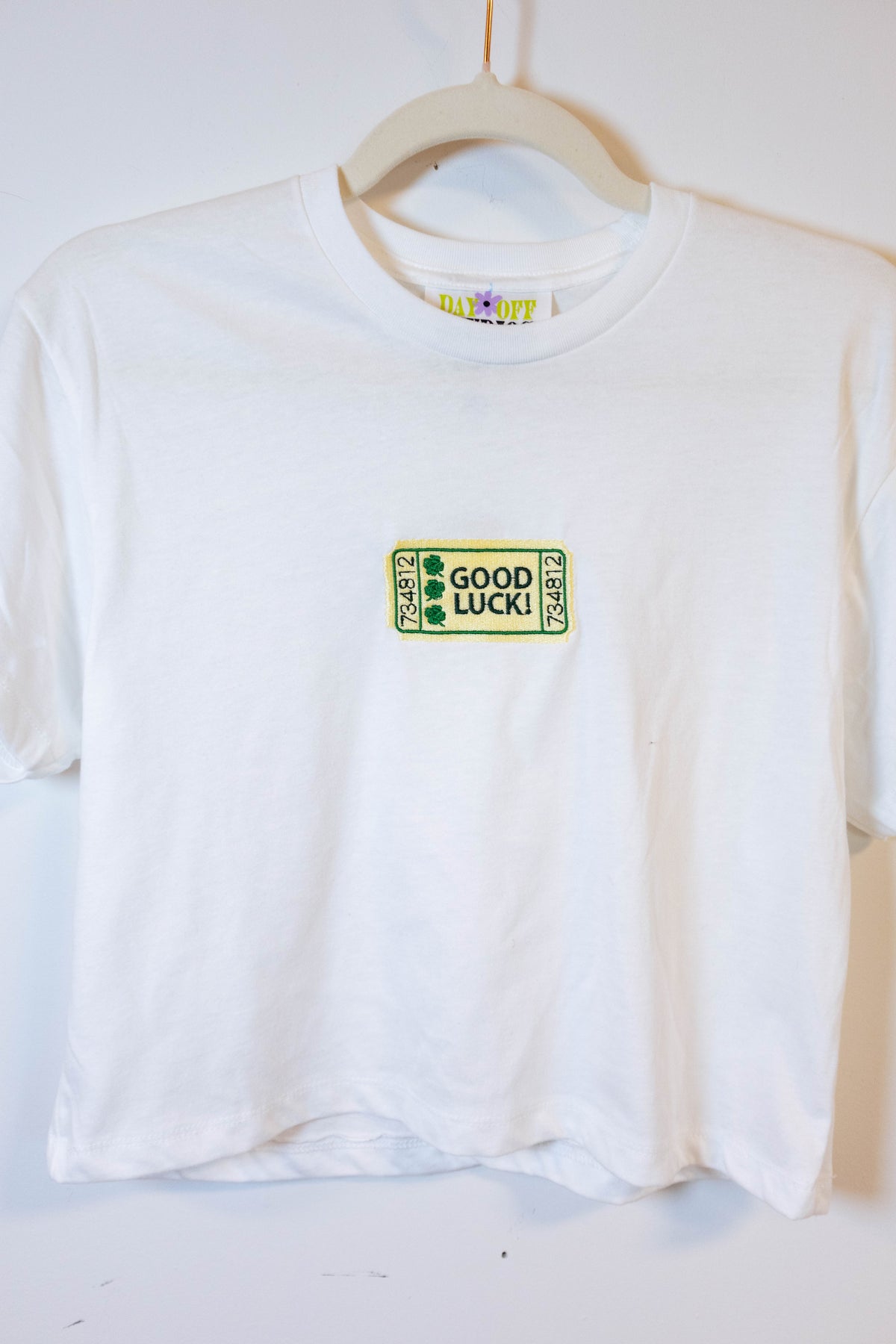 Good Luck Ticket Embroidered Tee