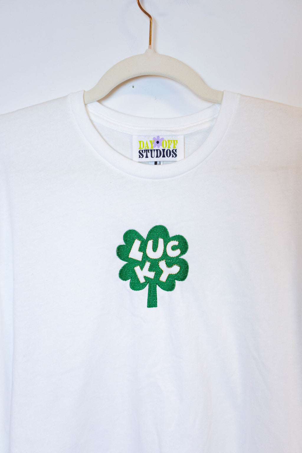 Lucky Clover Embroidered Tee