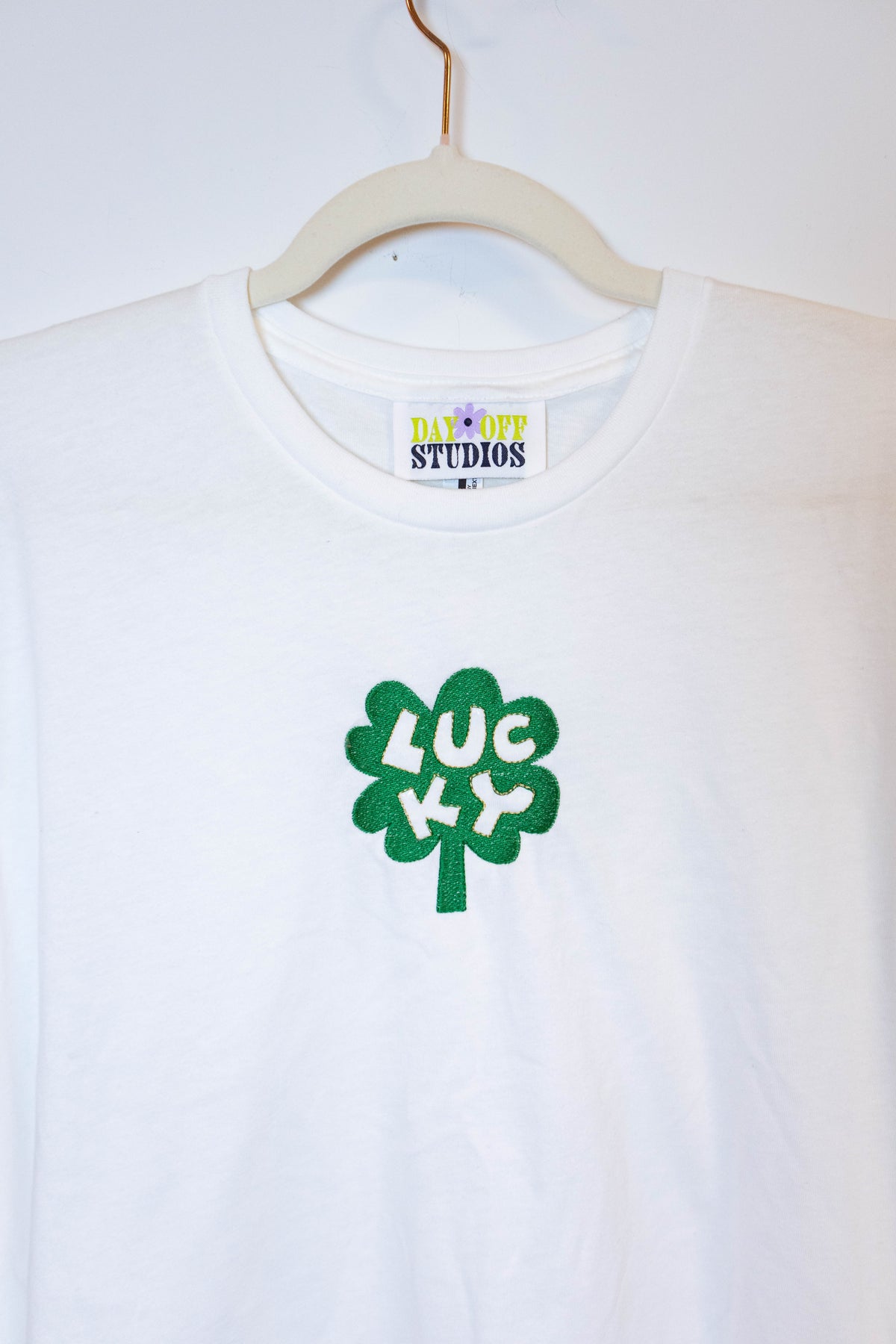 Lucky Clover Embroidered Tee
