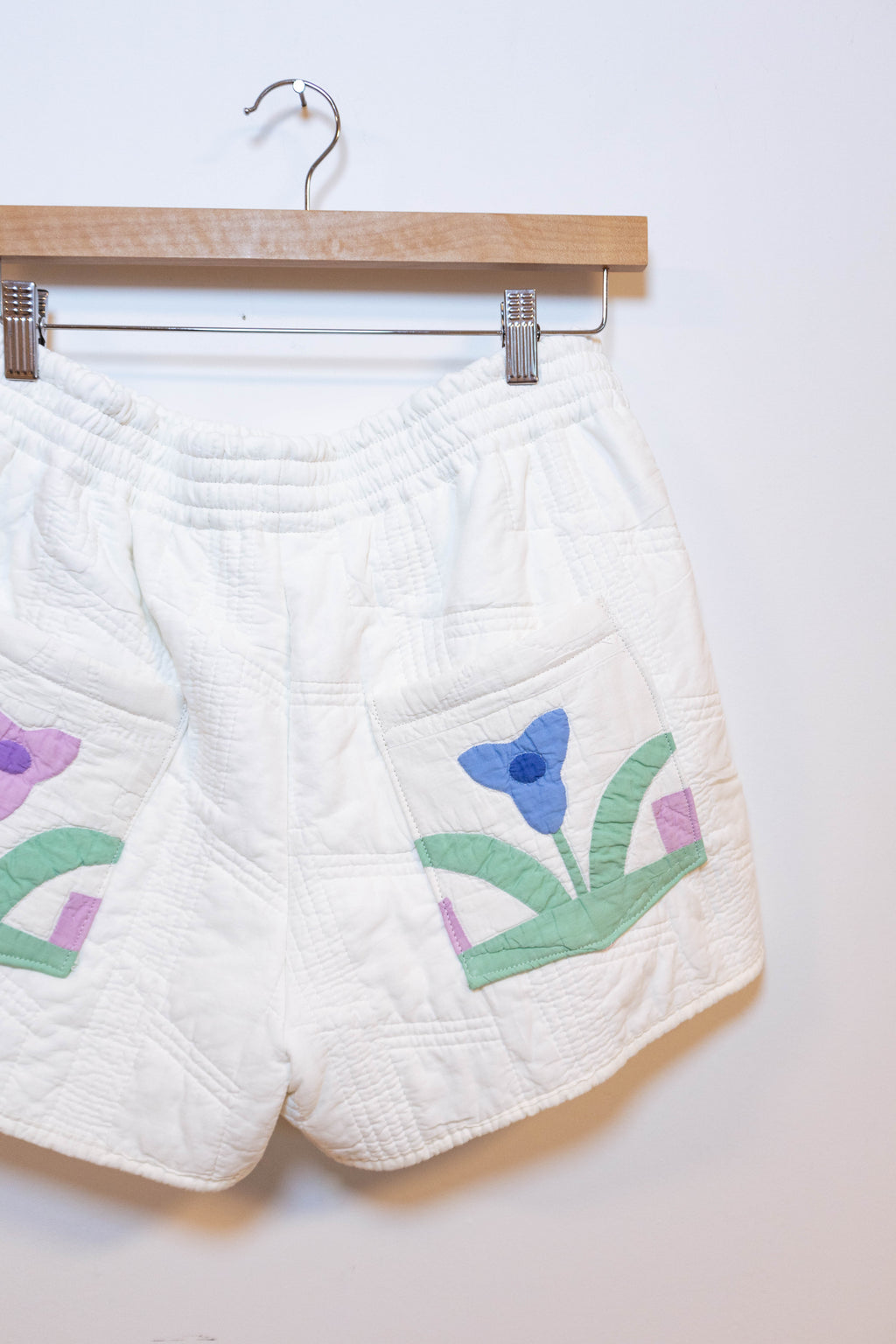 Upcycled Quilt Appliqué Shorts