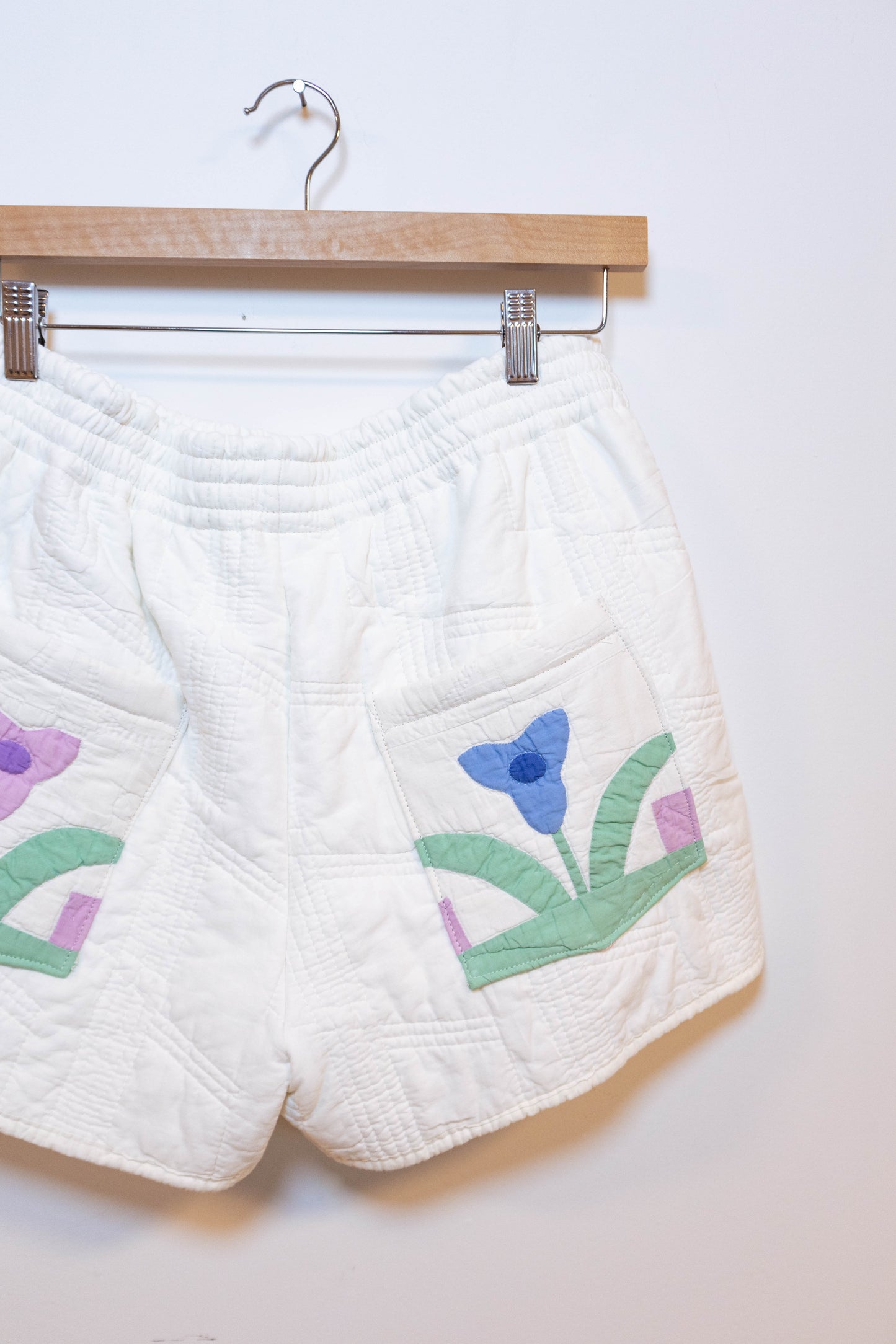 Upcycled Quilt Appliqué Shorts