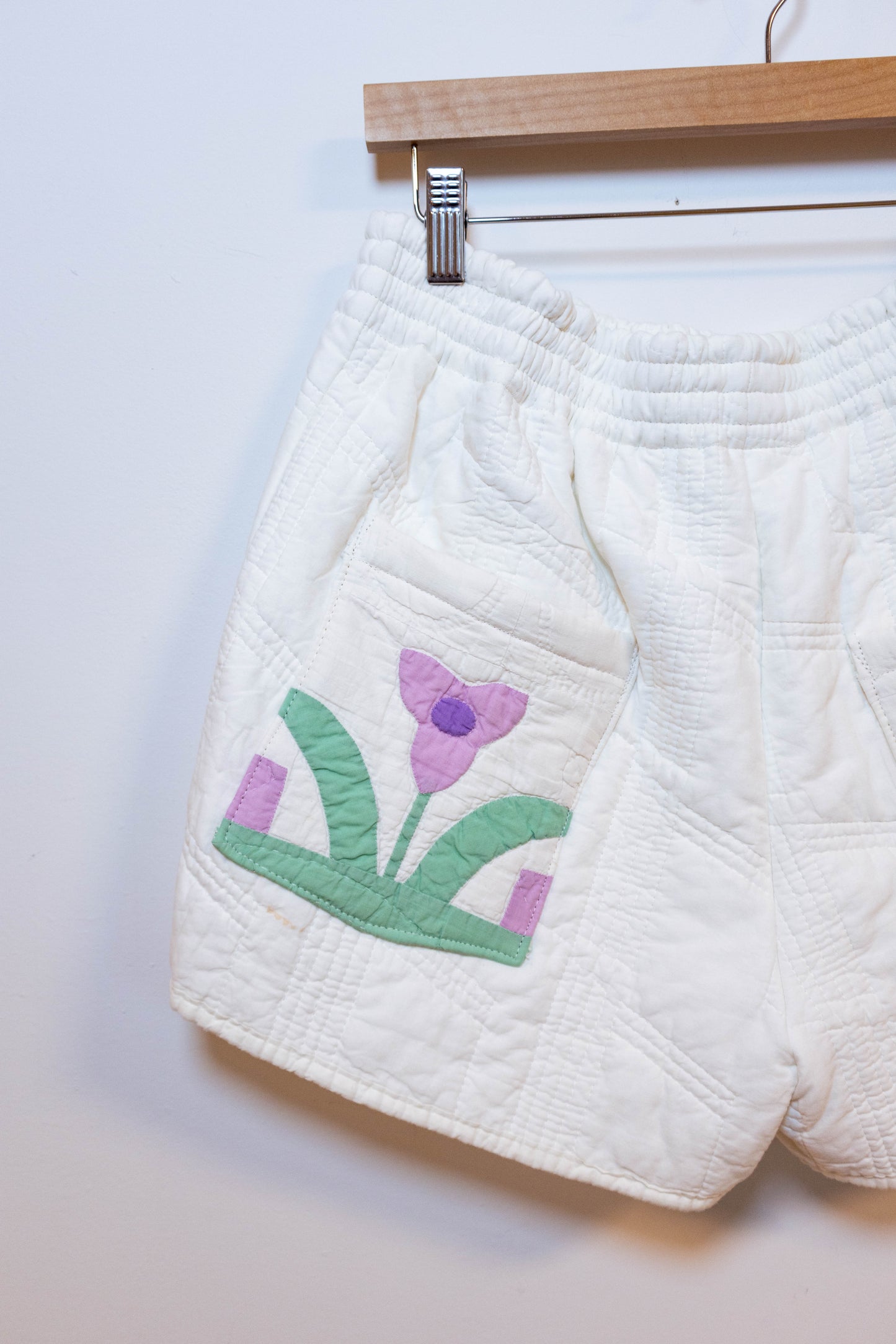 Upcycled Quilt Appliqué Shorts