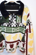 Upcycled Farm Blanket Collared Pullover
