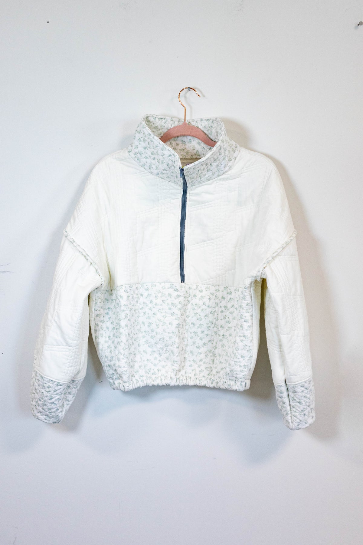 Upcycled Vintage Quilt Cropped Pullover