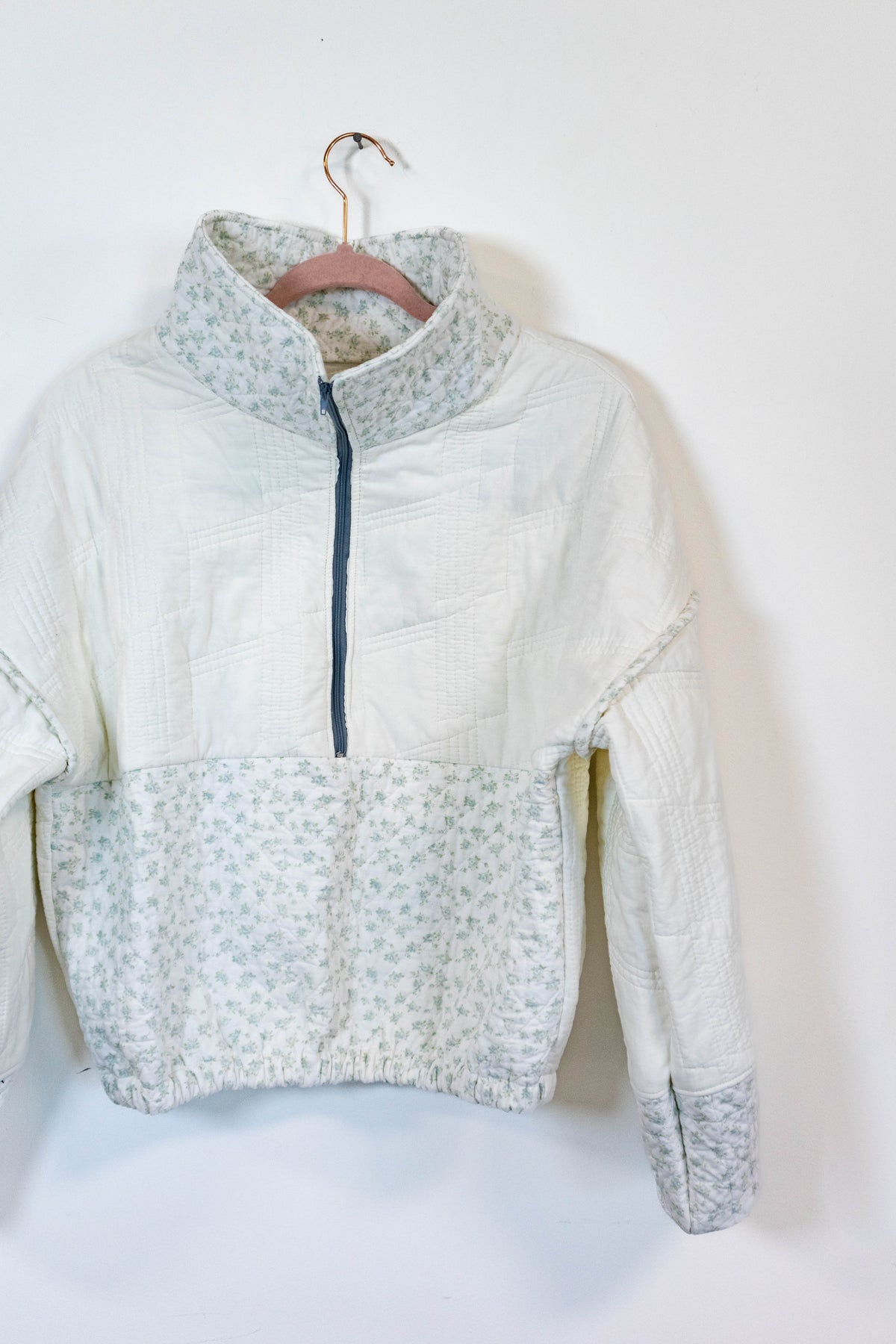 Upcycled Vintage Quilt Cropped Pullover