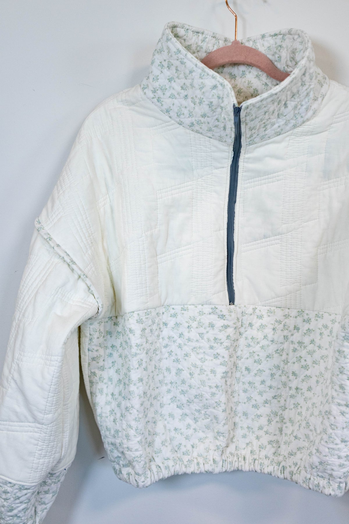 Upcycled Vintage Quilt Cropped Pullover