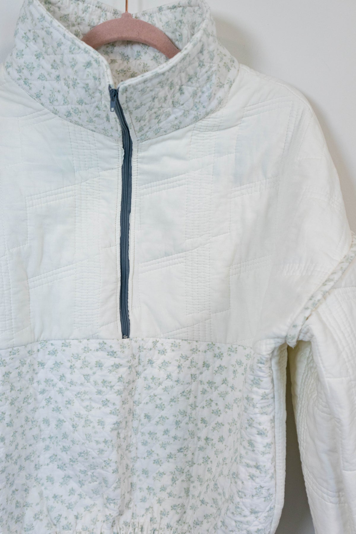 Upcycled Vintage Quilt Cropped Pullover