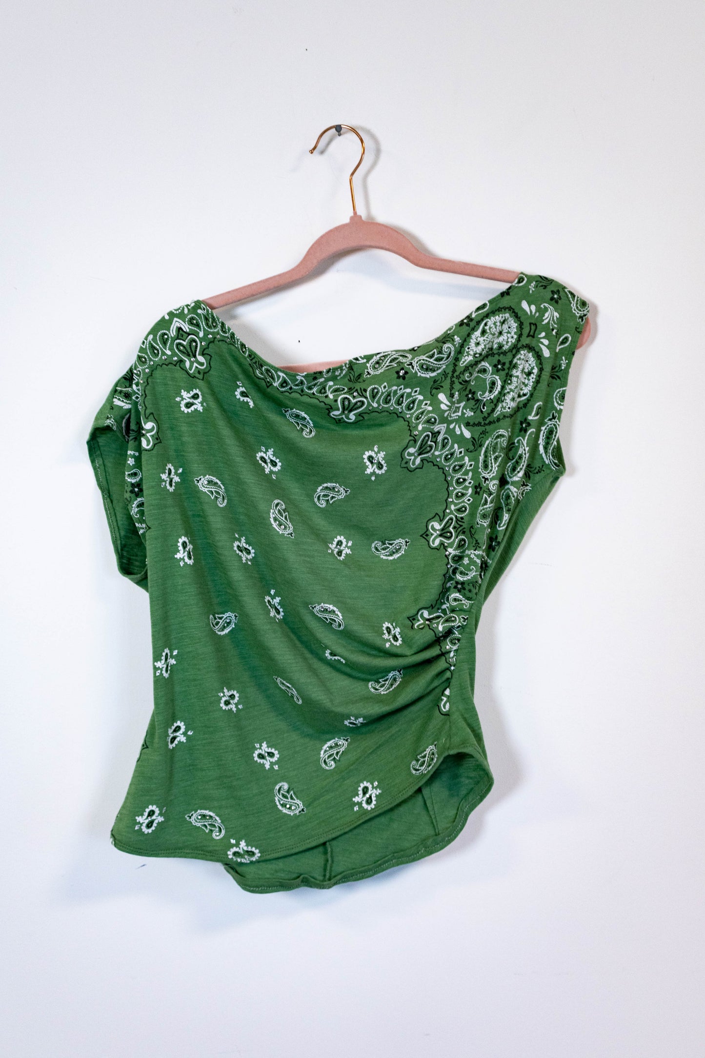 Upcycled Y2K Off-the-Shoulder Bandana Top