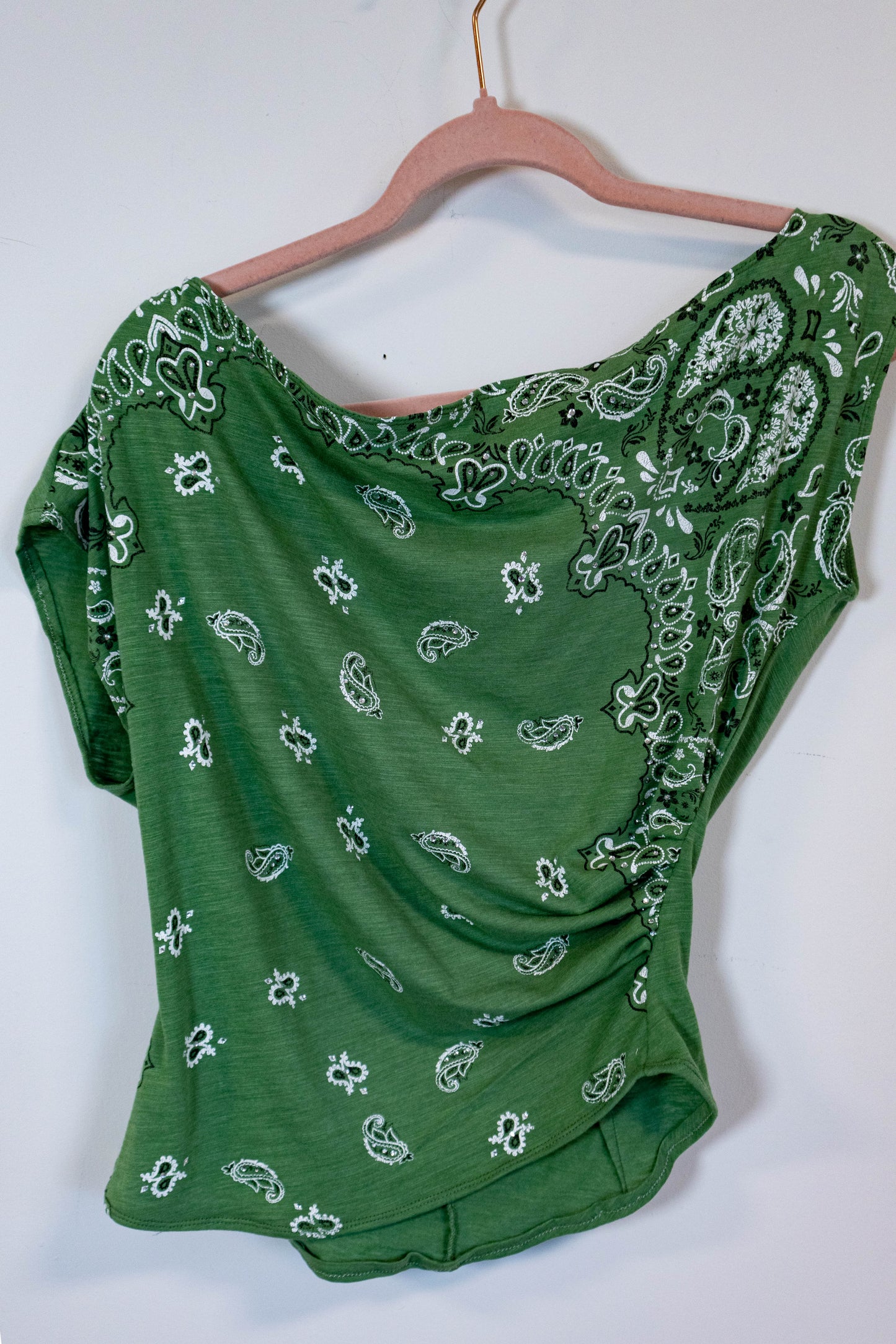 Upcycled Y2K Off-the-Shoulder Bandana Top