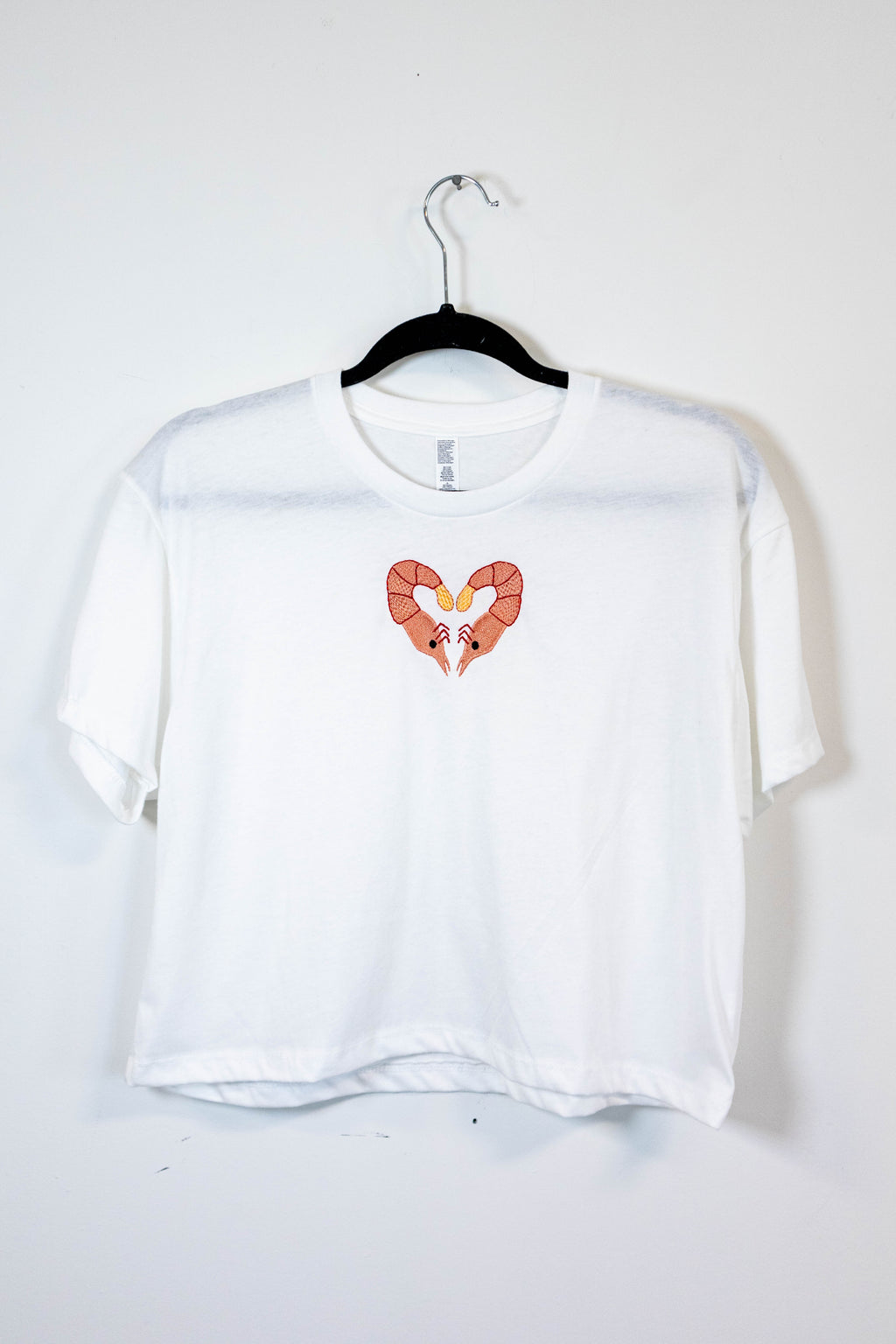 Shrimp Heart Embroidered Tee - Large