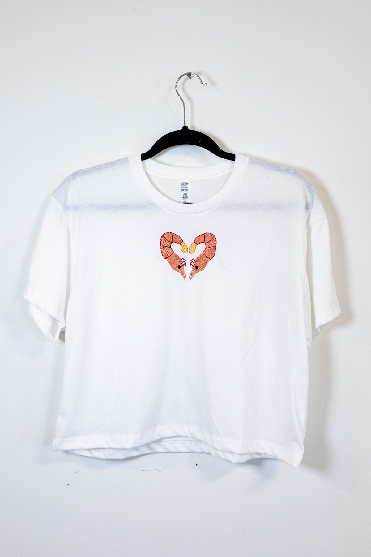 Shrimp Heart Embroidered Tee - Large