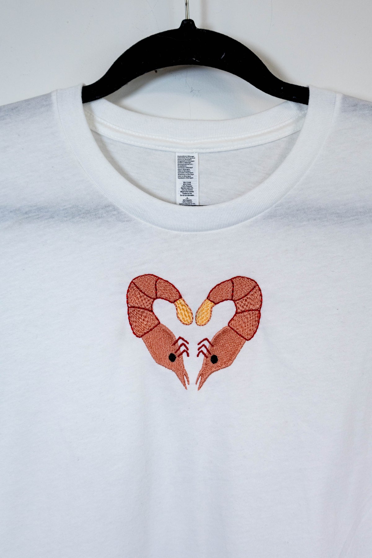 Shrimp Heart Embroidered Tee - Large