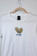 Salty Oyster Embroidered Tee - Small