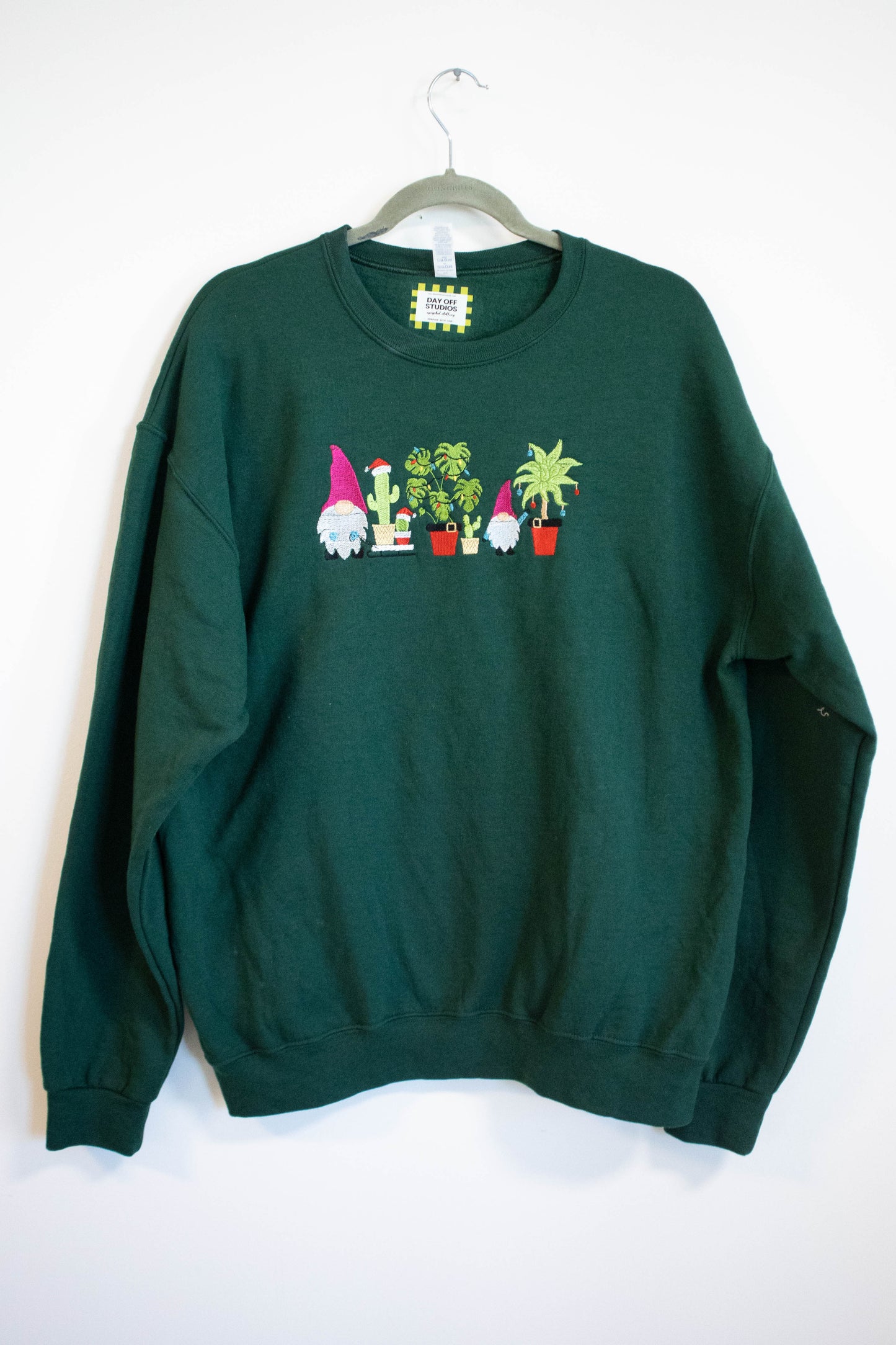 Embroidered Holiday Gnome Crewneck - Large