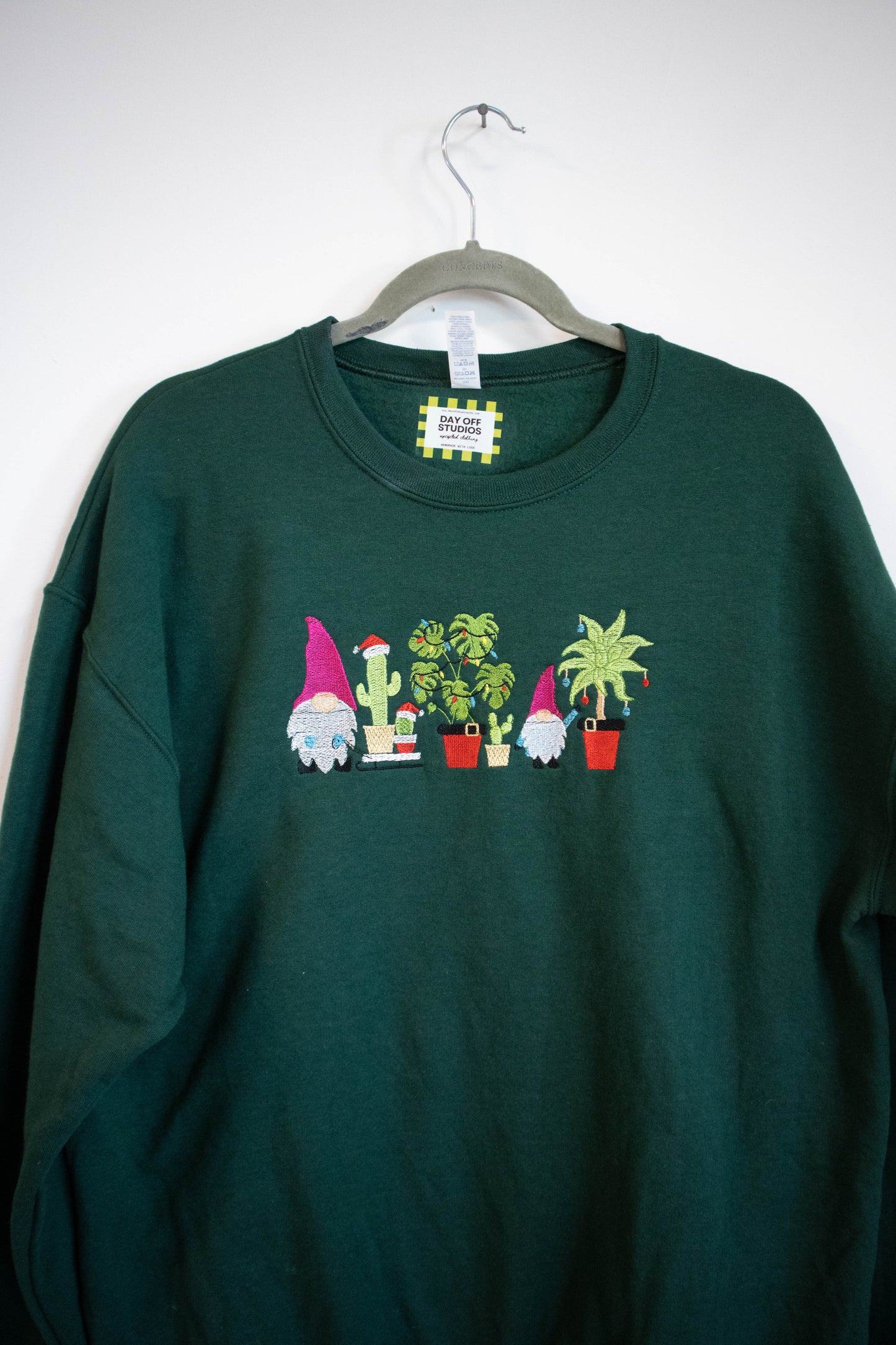 Embroidered Holiday Gnome Crewneck - Large