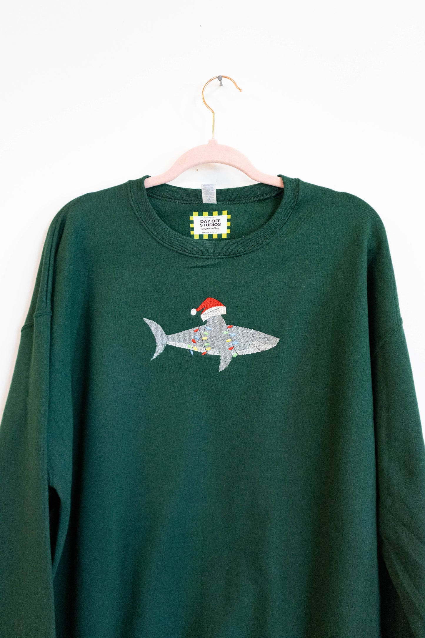 Holiday Shark Embroidered Crewneck - XL
