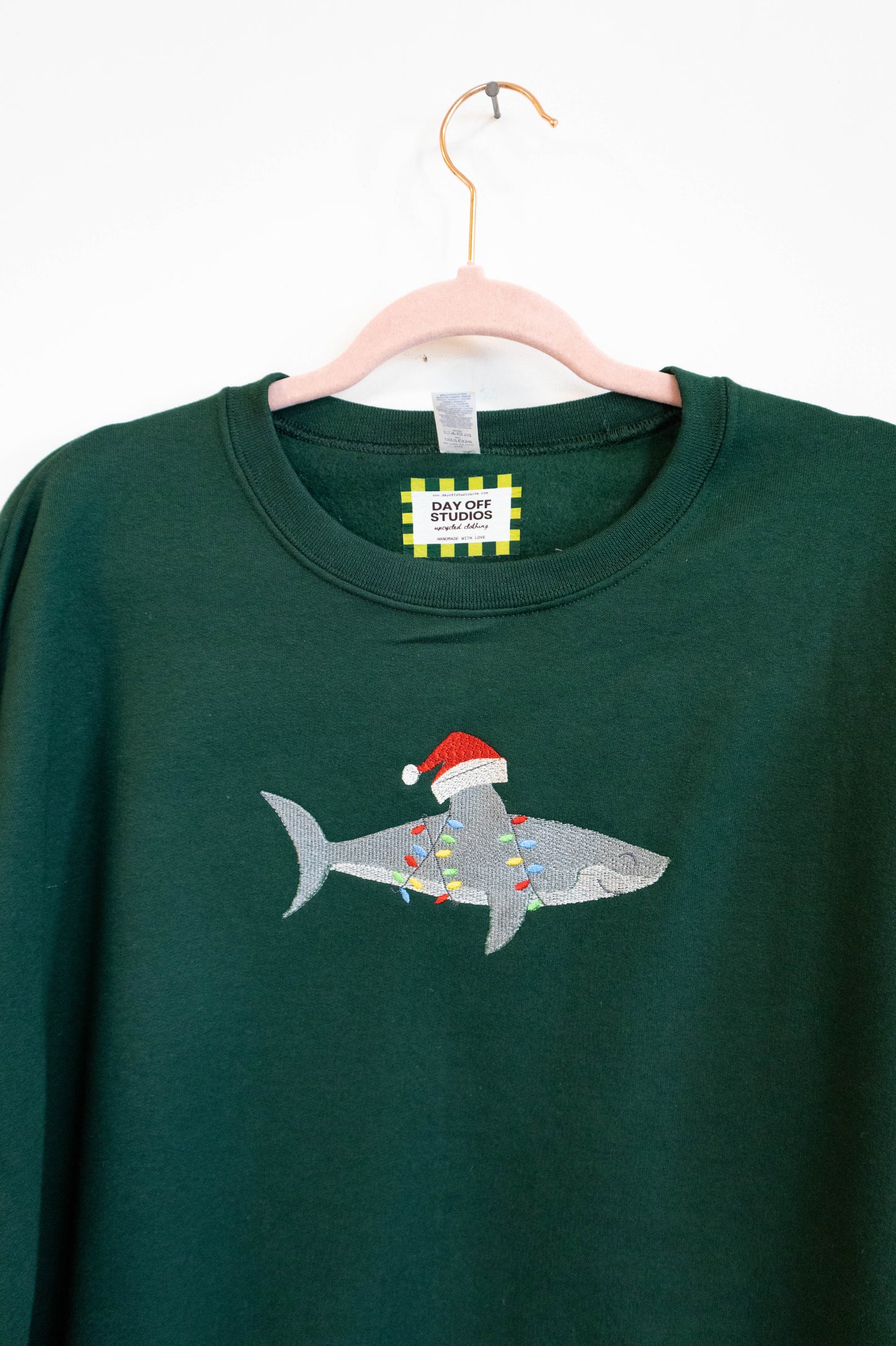 Holiday Shark Embroidered Crewneck - XL