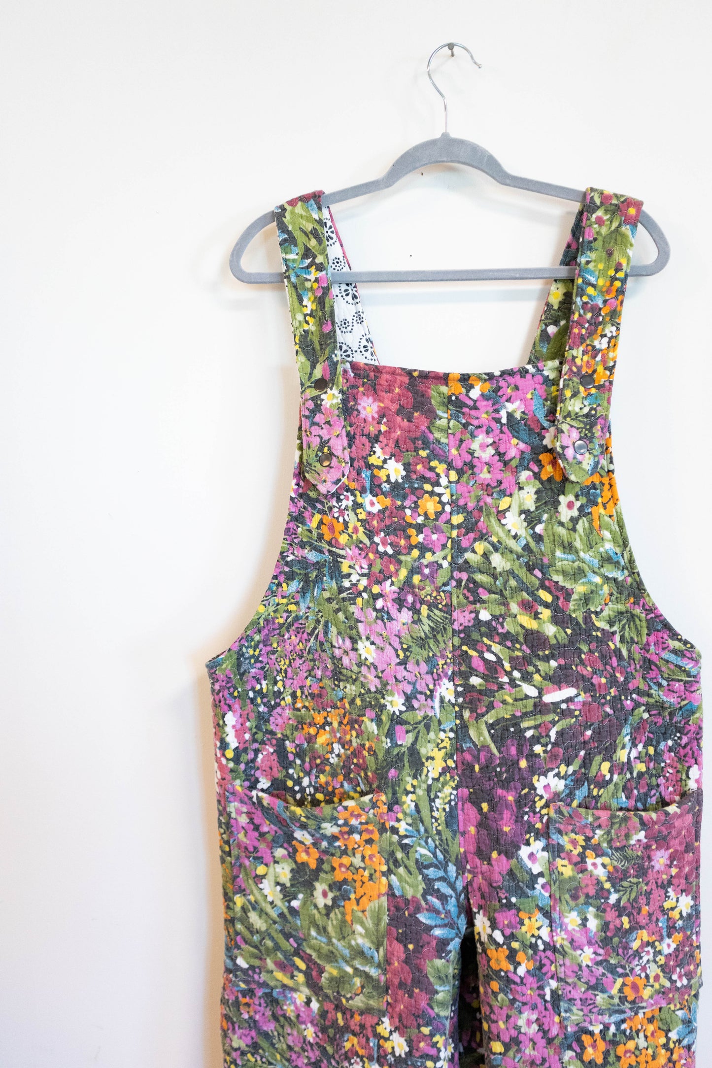 Purple Monet Overalls — Upcycled Quilt