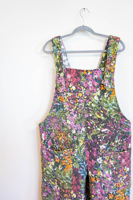 Purple Monet Overalls — Upcycled Quilt