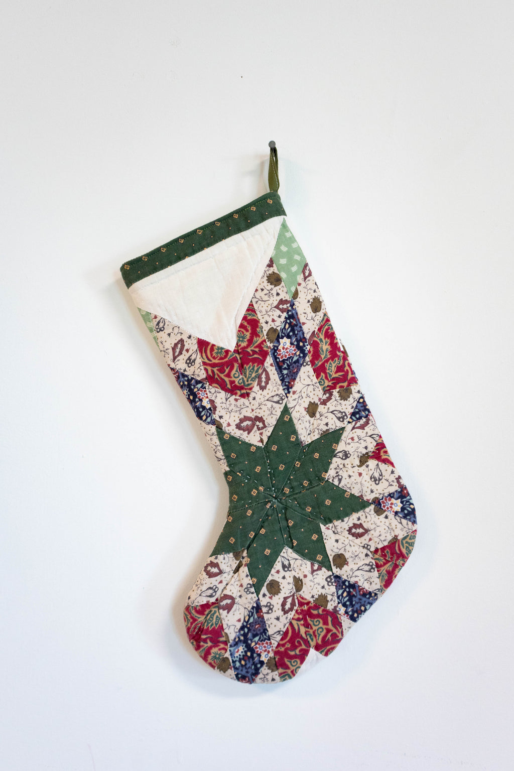 Upcycled Quilt Christmas Star Stocking