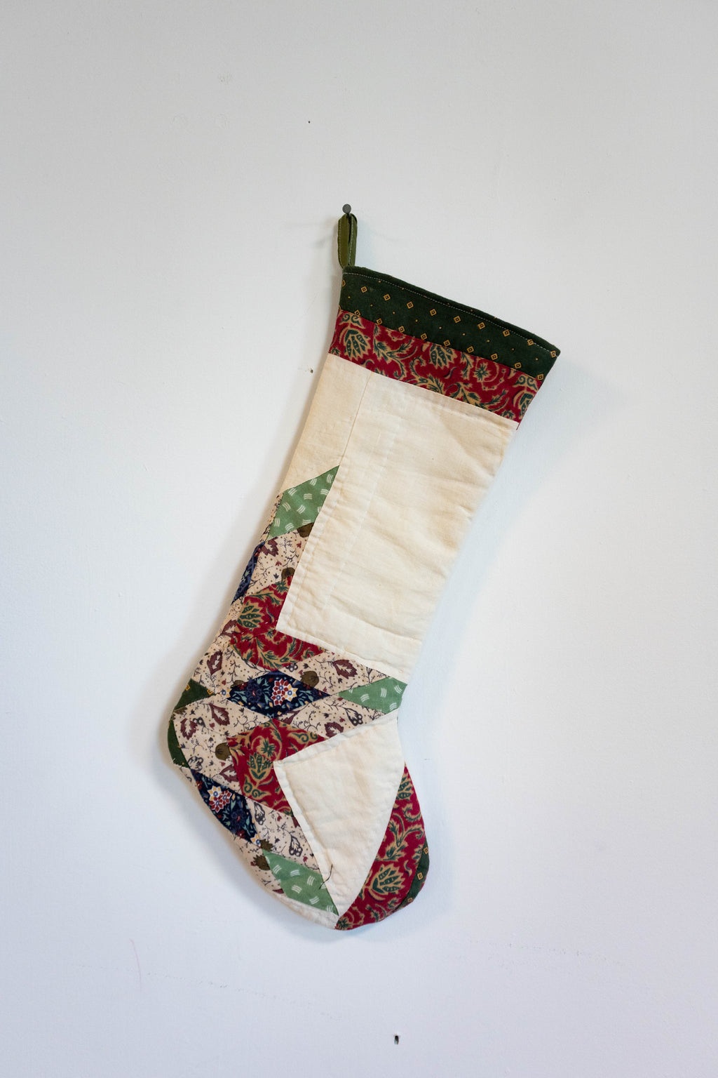 Upcycled Quilt Stocking - Star Pattern
