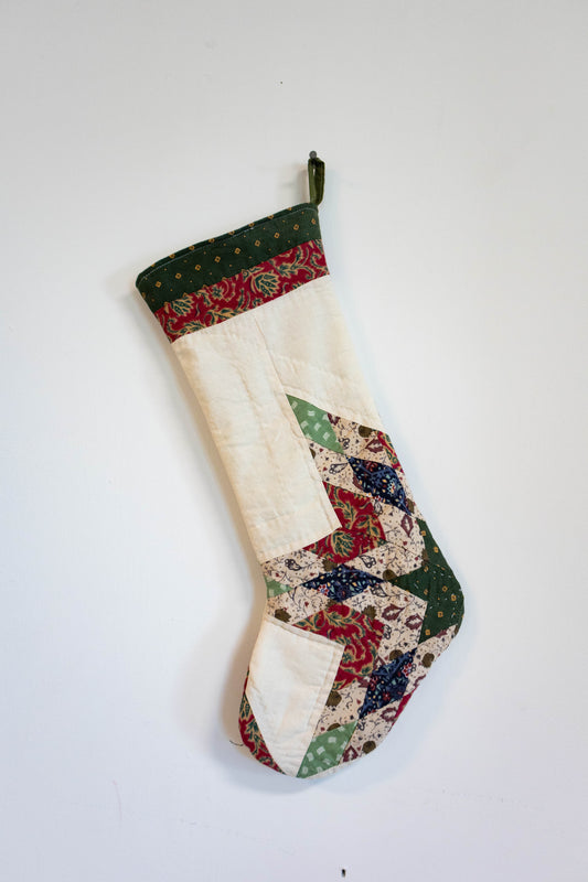 Upcycled Quilt Stocking - Star Pattern